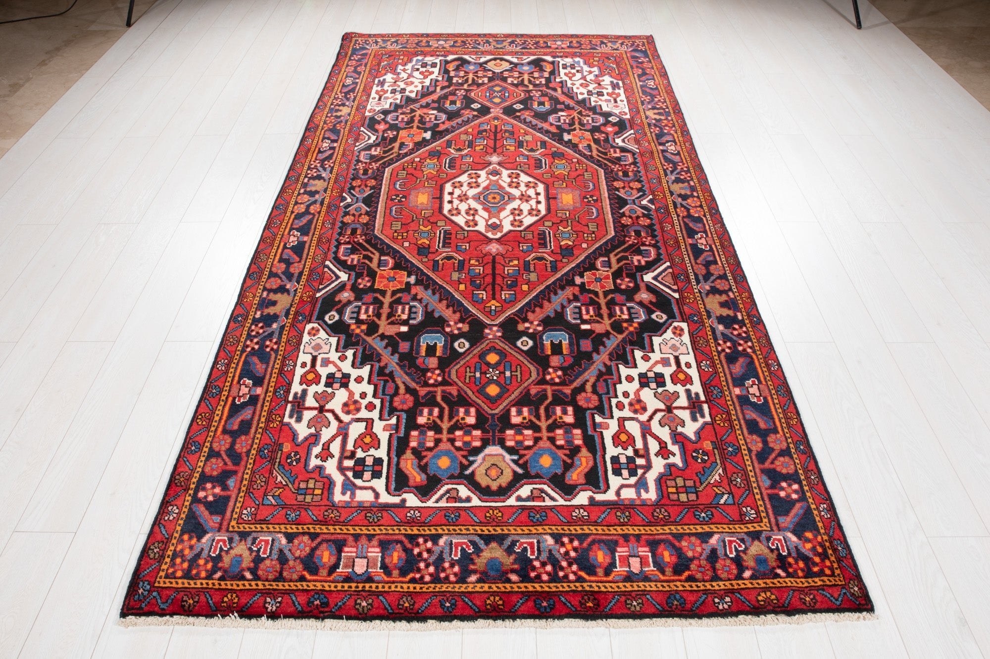 Hand-Knotted Vintage Wool Area Rug – 10' 1" x 5' 1" (307 × 155 cm) - Yasi & Fara