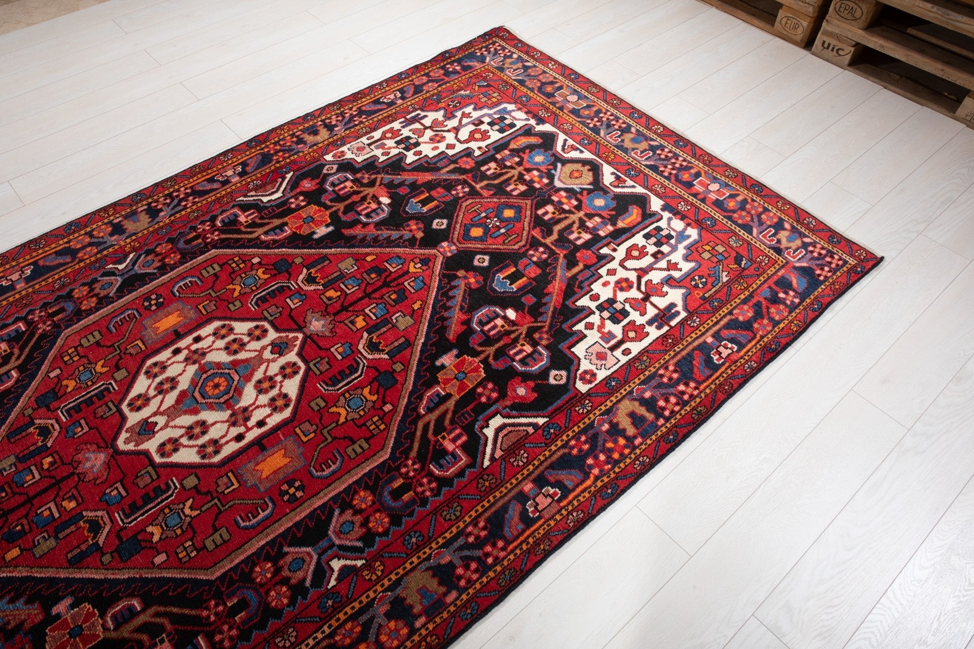 Hand-Knotted Vintage Wool Area Rug – 10' 1" x 5' 1" (307 × 155 cm) - Yasi & Fara