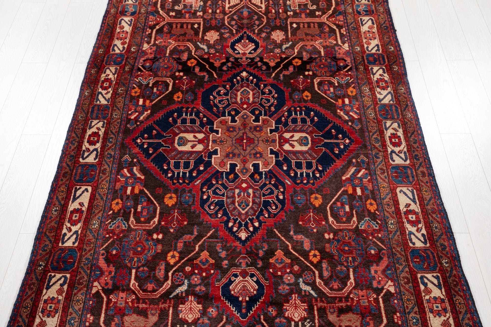 Hand-Knotted Vintage Wool Area Rug – 11' 7" x 5' 8" (354 × 173 cm) - Yasi & Fara
