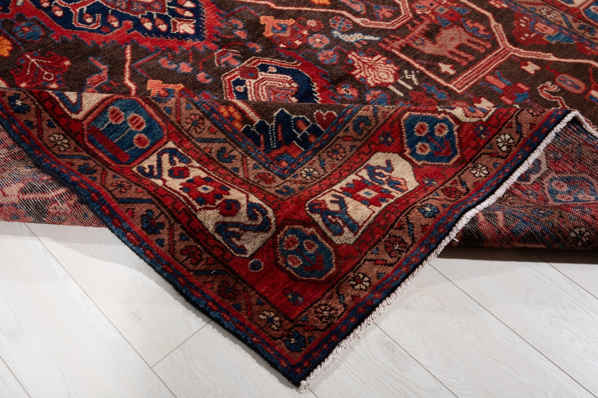 Hand-Knotted Vintage Wool Area Rug – 11' 7" x 5' 8" (354 × 173 cm) - Yasi & Fara