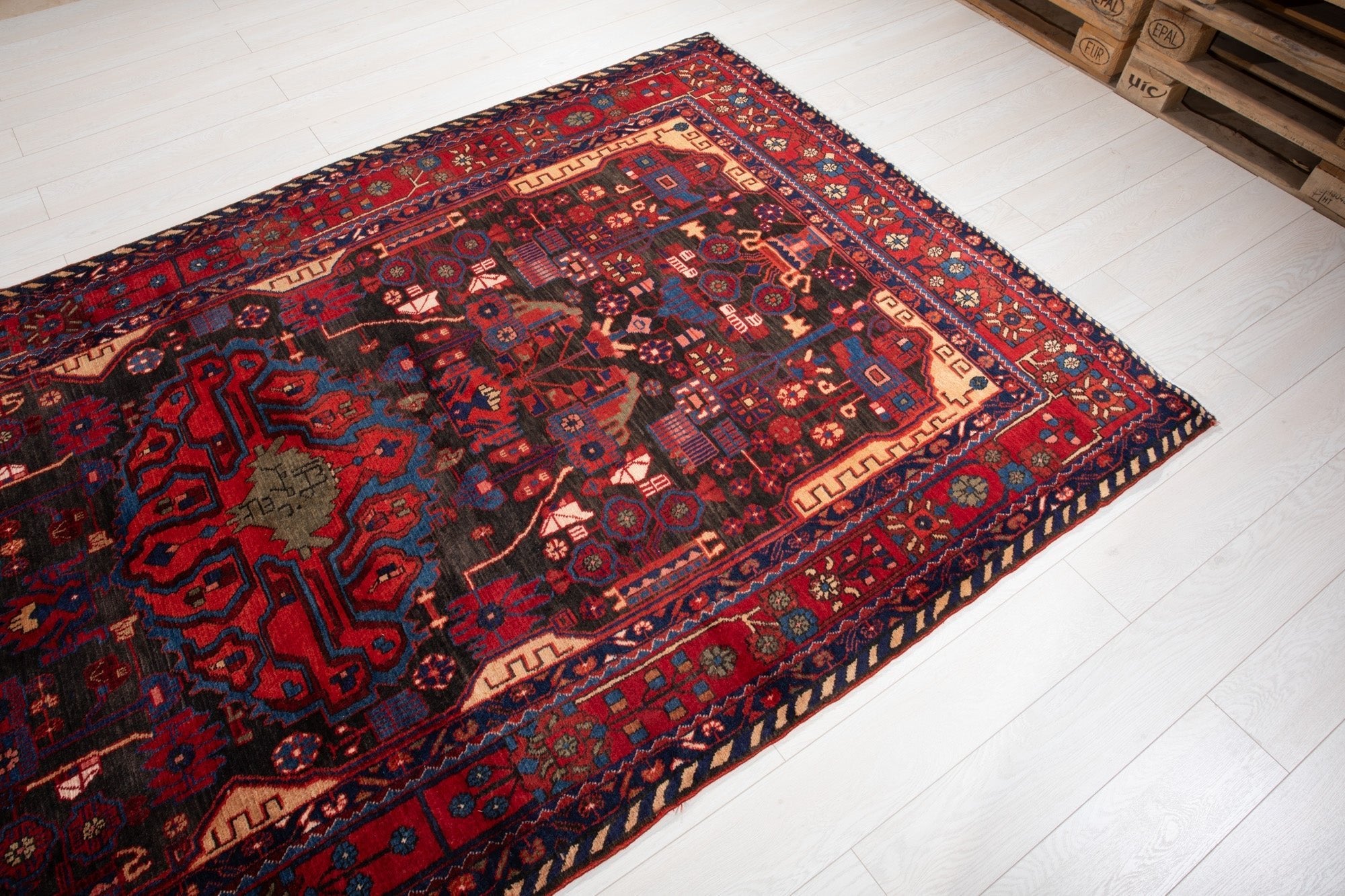 Hand-Knotted Vintage Wool Area Rug – 10' 1" x 5' 5" (307 × 166 cm) - Yasi & Fara