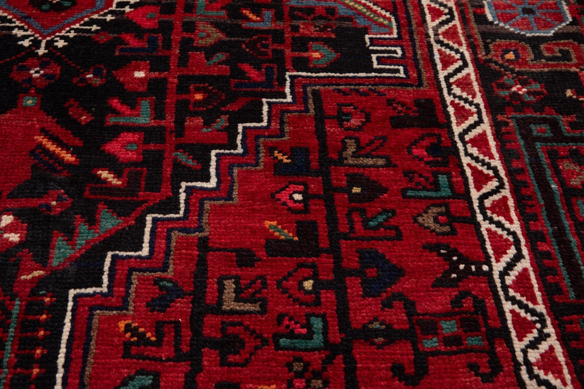 Hand-Knotted Vintage Wool Area Rug – 9' 8" x 4' 6" (295 × 136 cm) - Yasi & Fara
