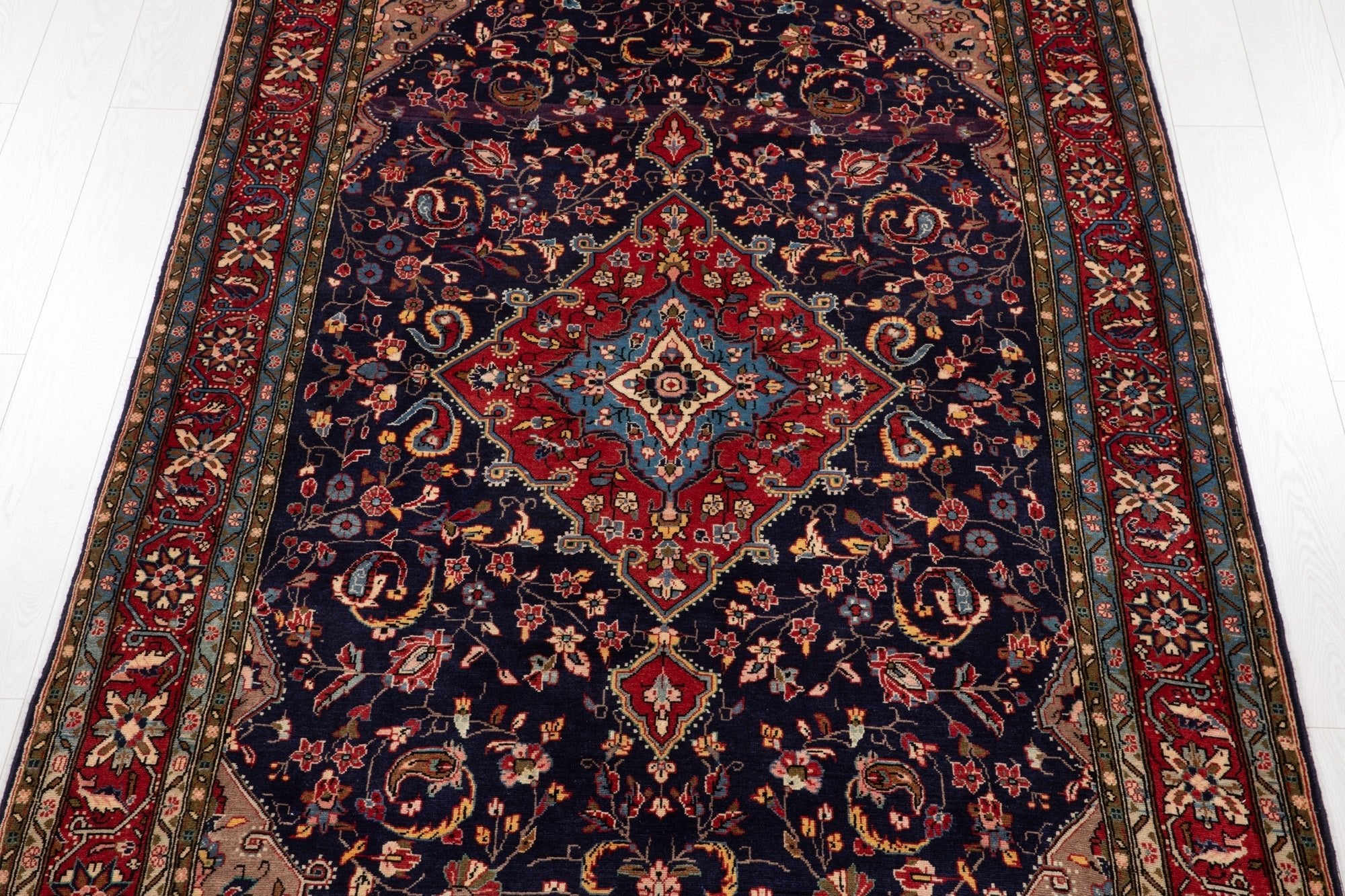 Hand-Knotted Vintage Wool Area Rug – 9' 9" x 5' 2" (298 x 158 cm) - Yasi & Fara