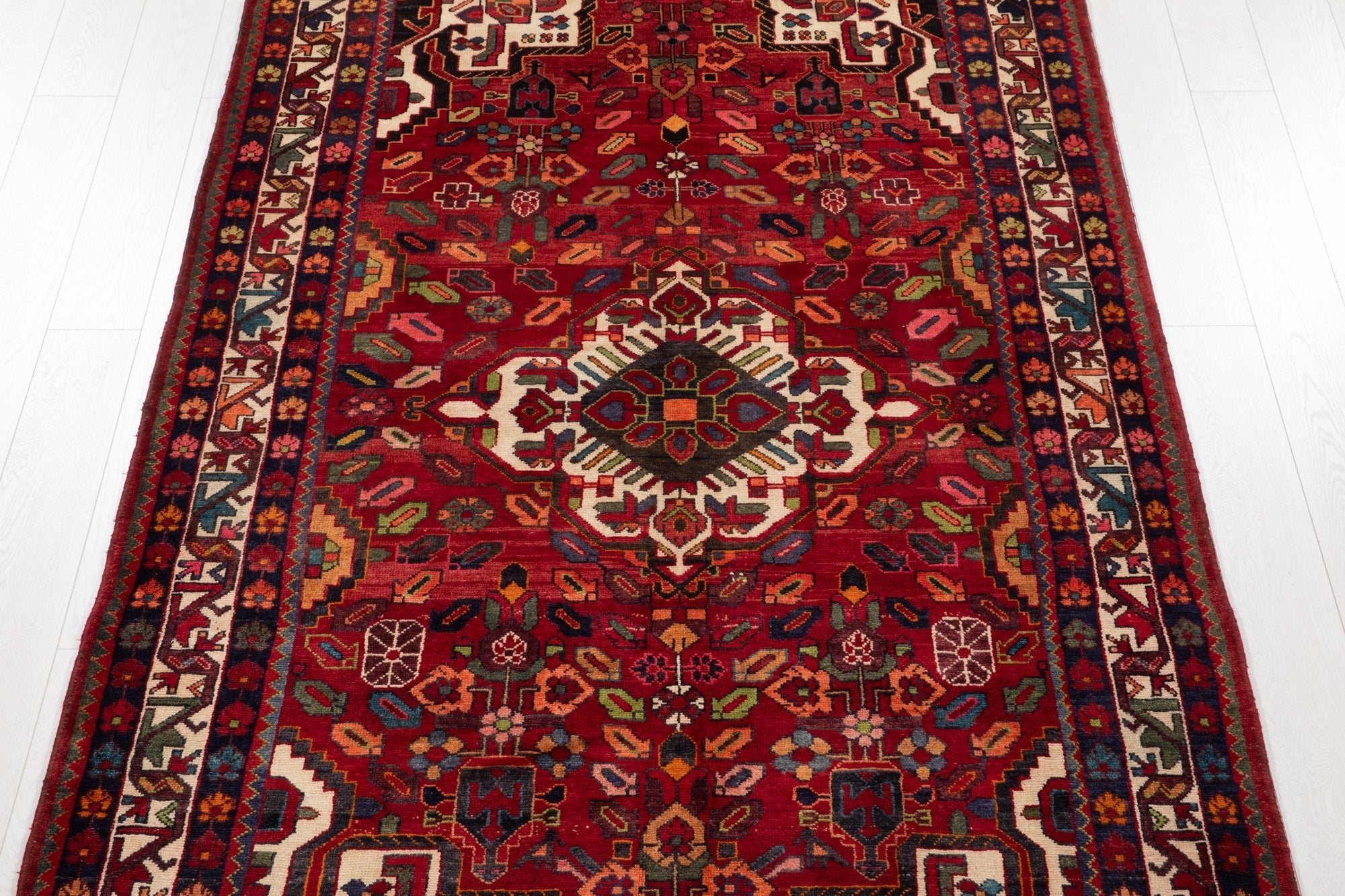 Hand-Knotted Vintage Wool Area Rug – 9' 11" x 5' 2" (302 x 157 cm) - Yasi & Fara