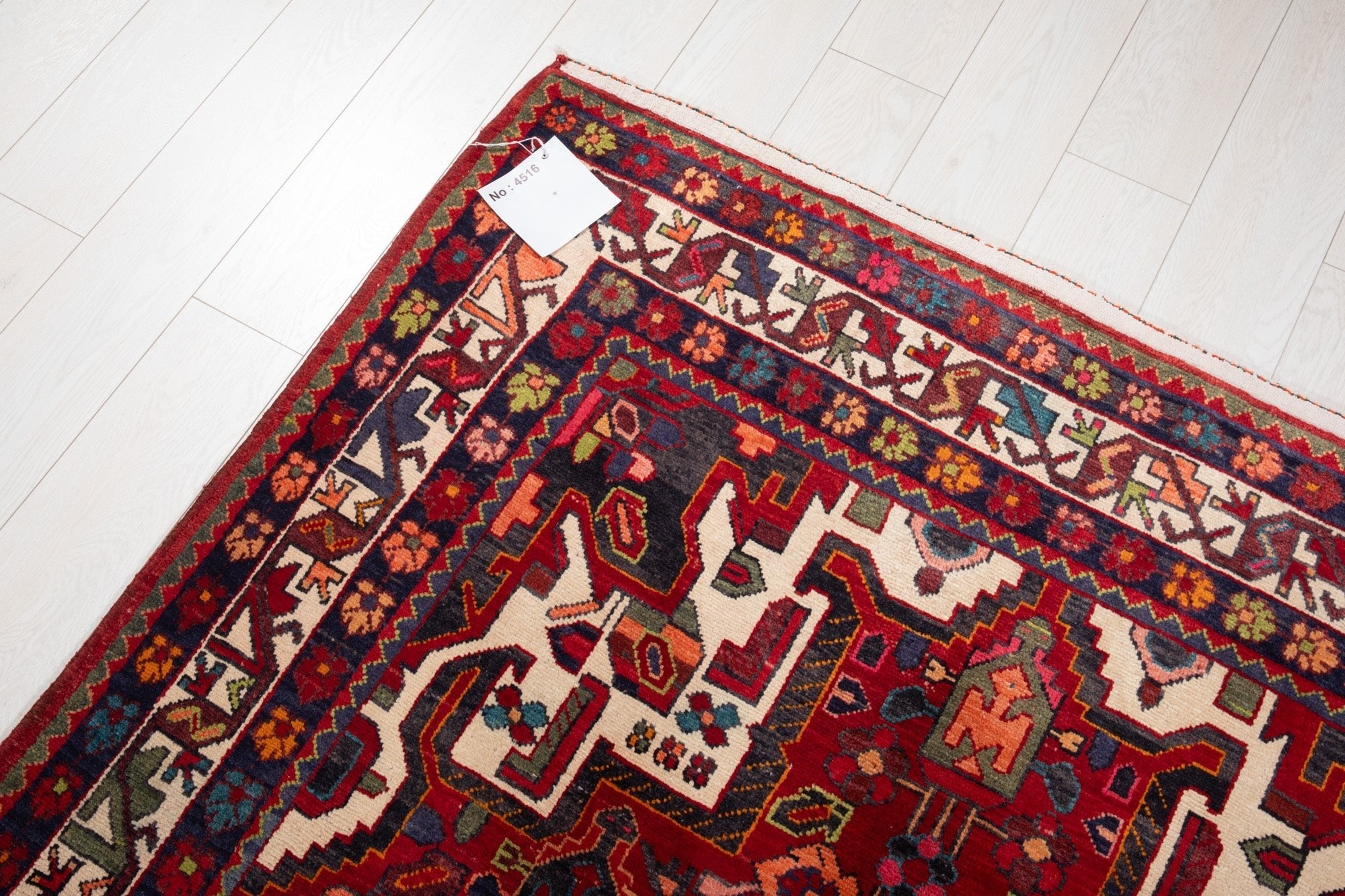 Hand-Knotted Vintage Wool Area Rug – 9' 11" x 5' 2" (302 x 157 cm) - Yasi & Fara
