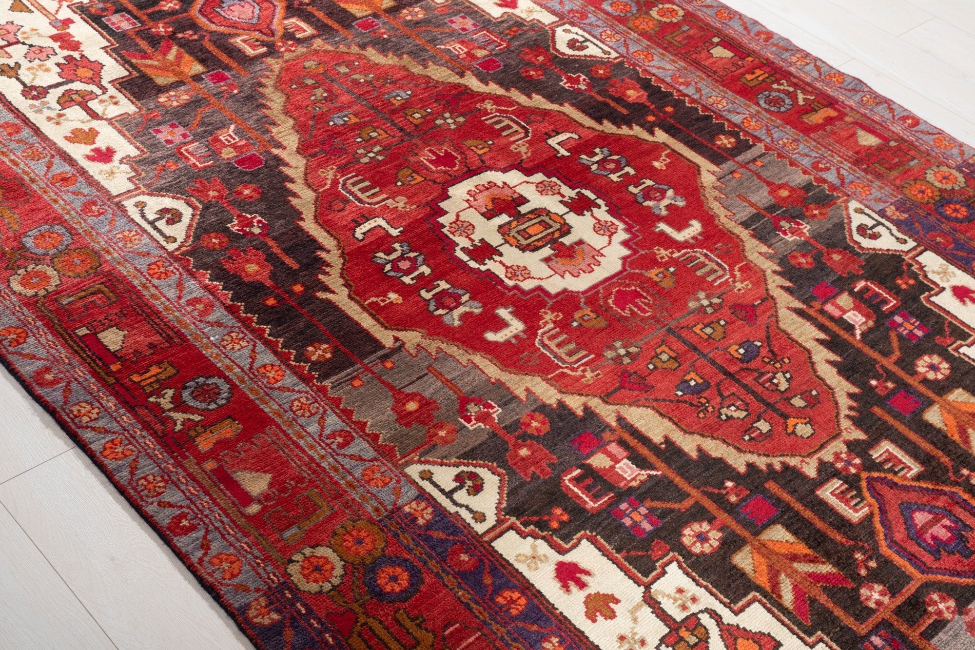Hand-Knotted Vintage Wool Area Rug – 10' 1" x 5' 6" (308 × 169 cm) - Yasi & Fara