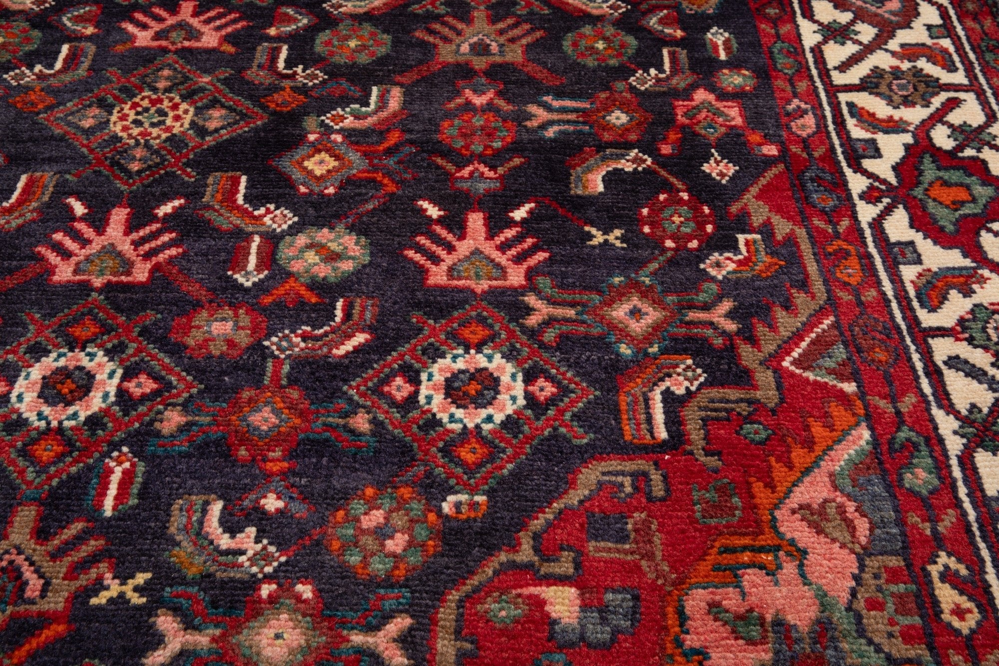 Hand-Knotted Vintage Wool Area Rug – 10' x 5' (305 × 151 cm) - Yasi & Fara
