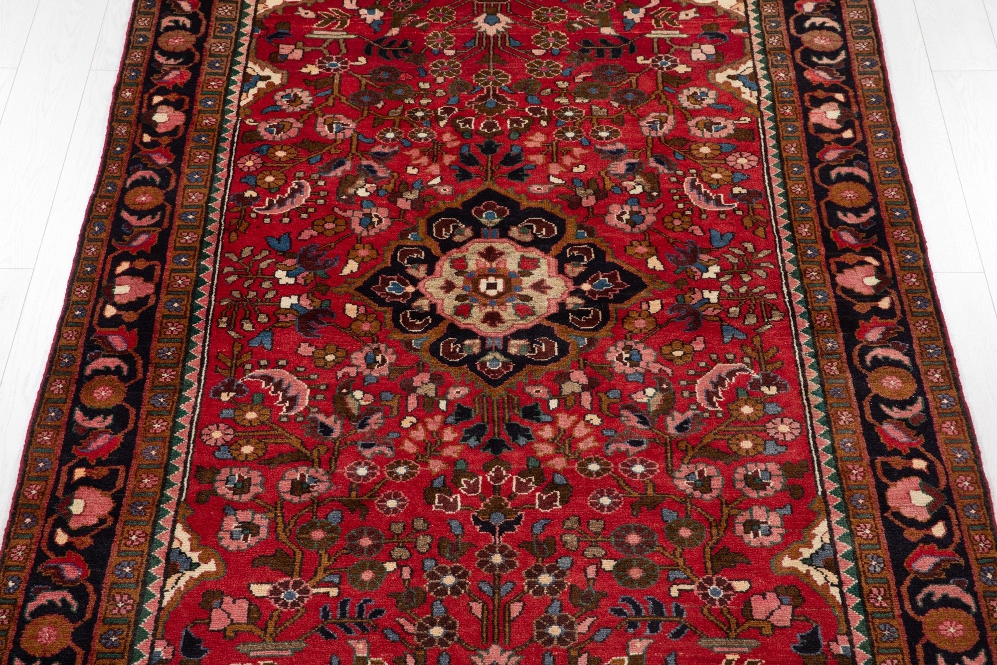 Hand-Knotted Vintage Wool Area Rug – 9' 8" x 5' 2" (294 × 158 cm) - Yasi & Fara