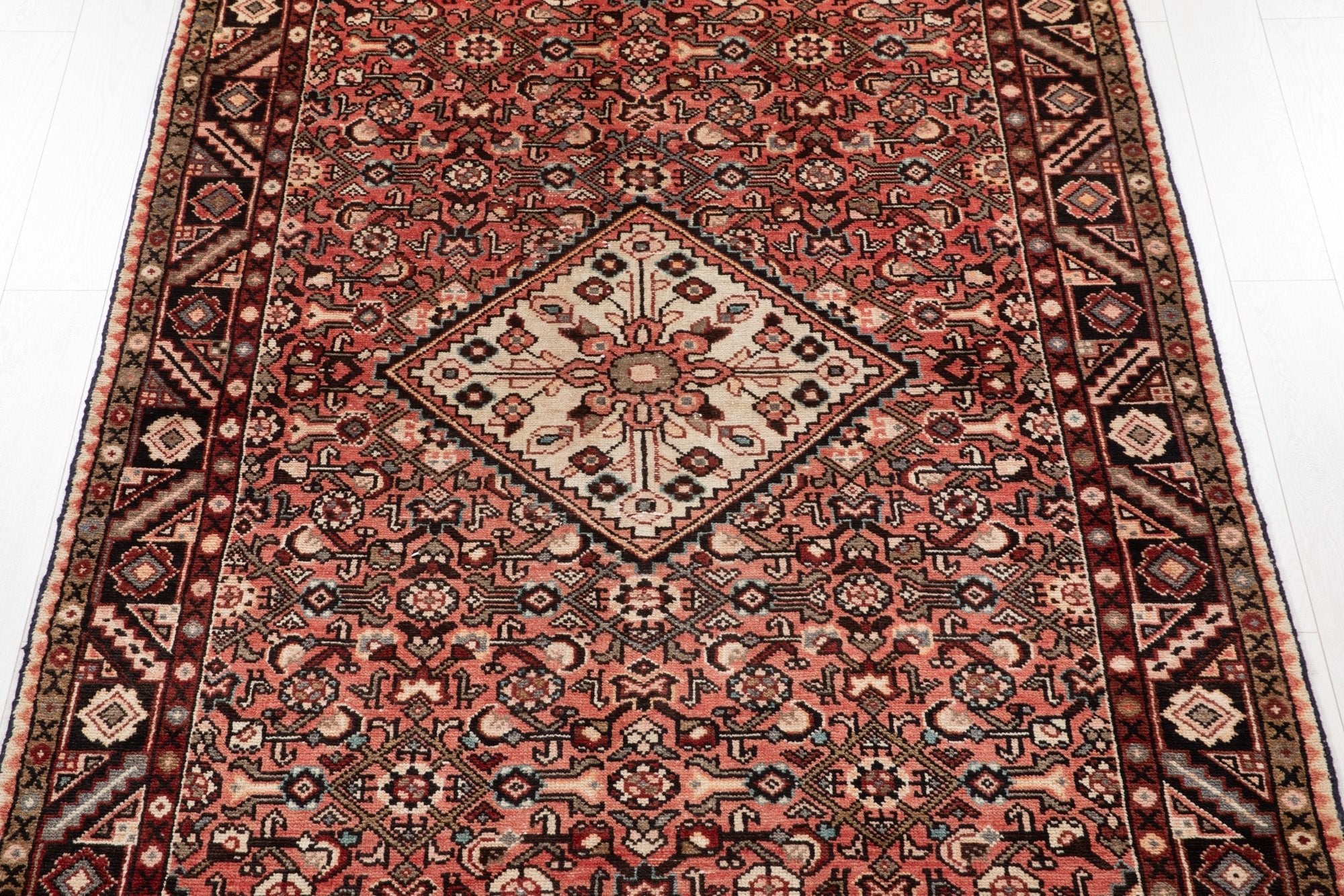Hand-Knotted Vintage Wool Area Rug – 9' 10" x 5' 1" (299 × 155 cm) - Yasi & Fara