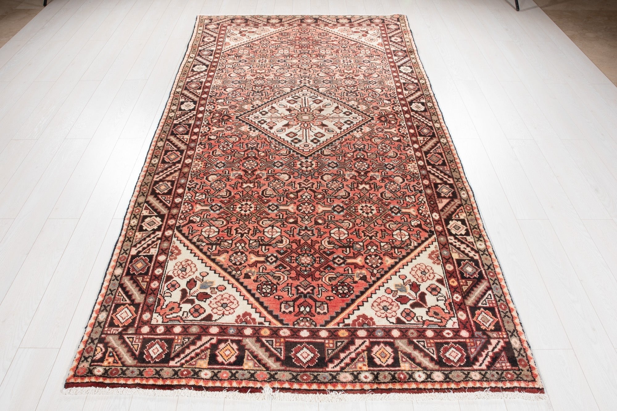 Hand-Knotted Vintage Wool Area Rug – 9' 10" x 5' 1" (299 × 155 cm) - Yasi & Fara