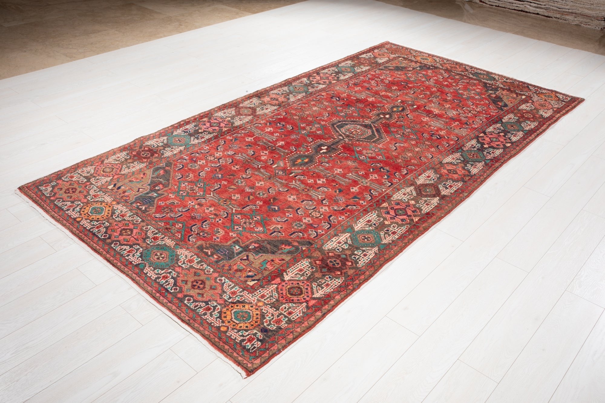 Hand-Knotted Vintage Wool Area Rug – 10' 2" x 5' 3" (310 × 160 cm) - Yasi & Fara