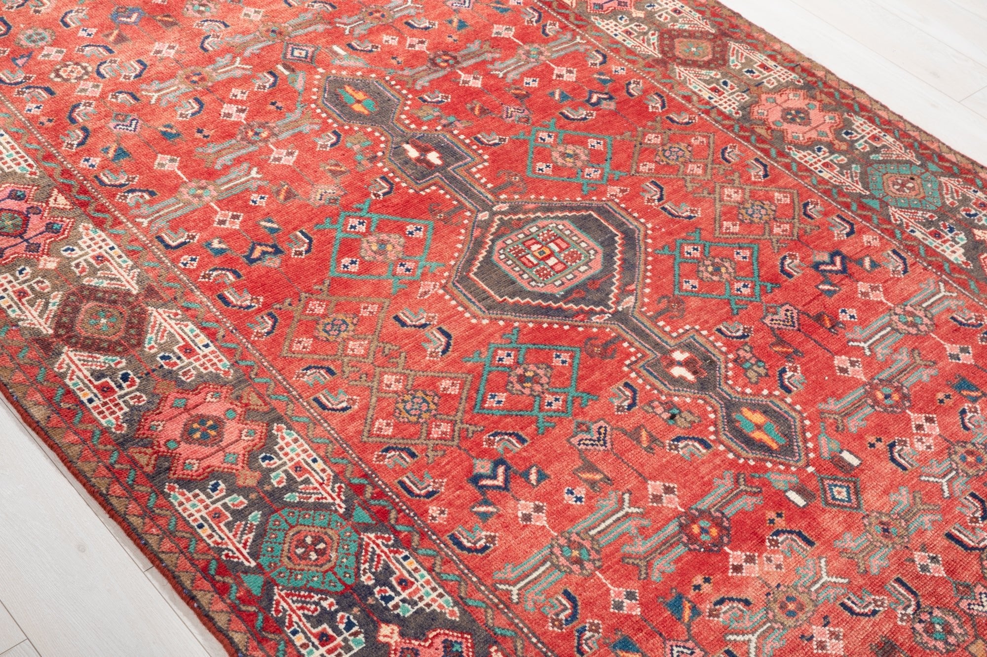 Hand-Knotted Vintage Wool Area Rug – 10' 2" x 5' 3" (310 × 160 cm) - Yasi & Fara