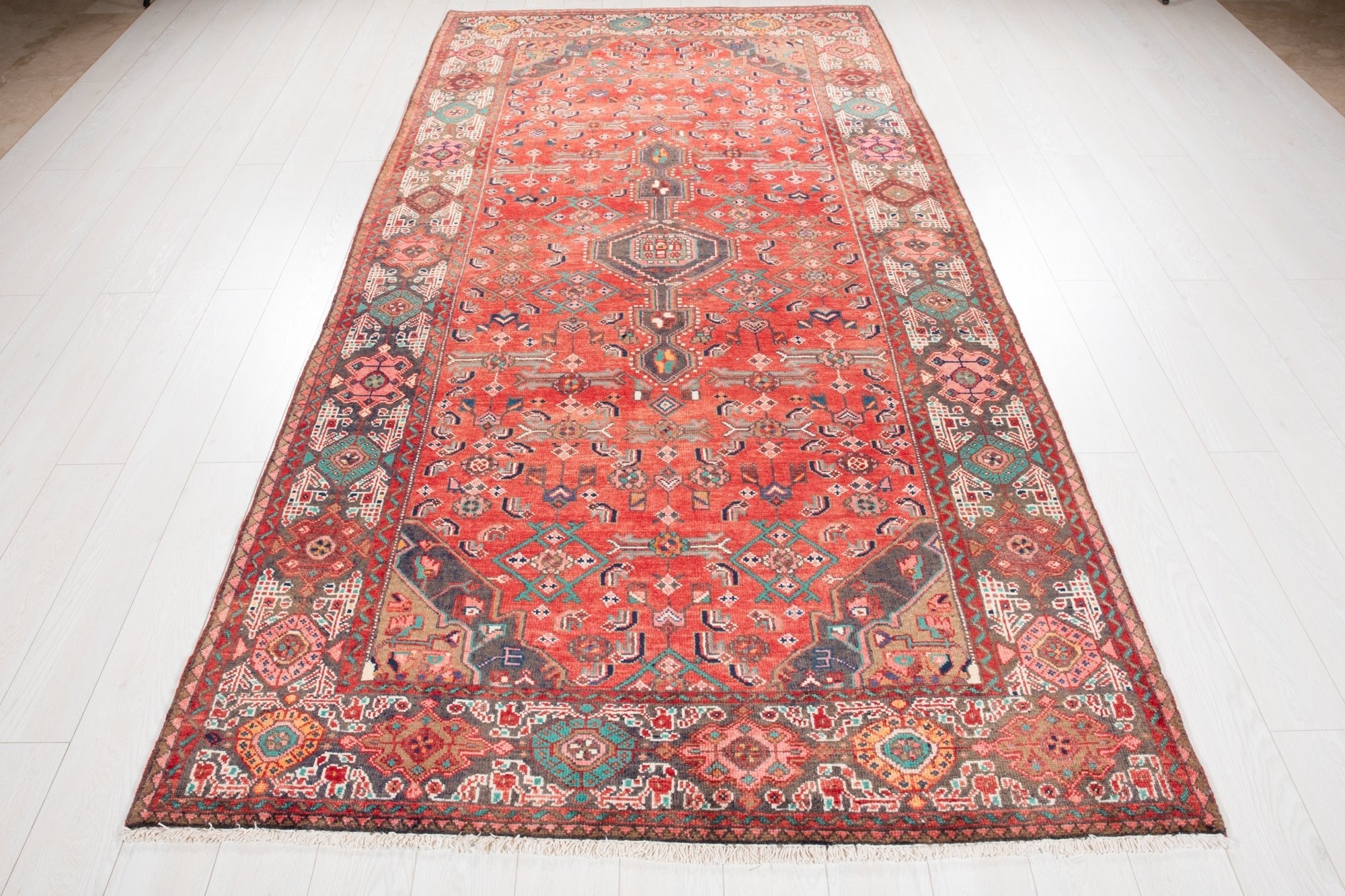 Hand-Knotted Vintage Wool Area Rug – 10' 2" x 5' 3" (310 × 160 cm) - Yasi & Fara