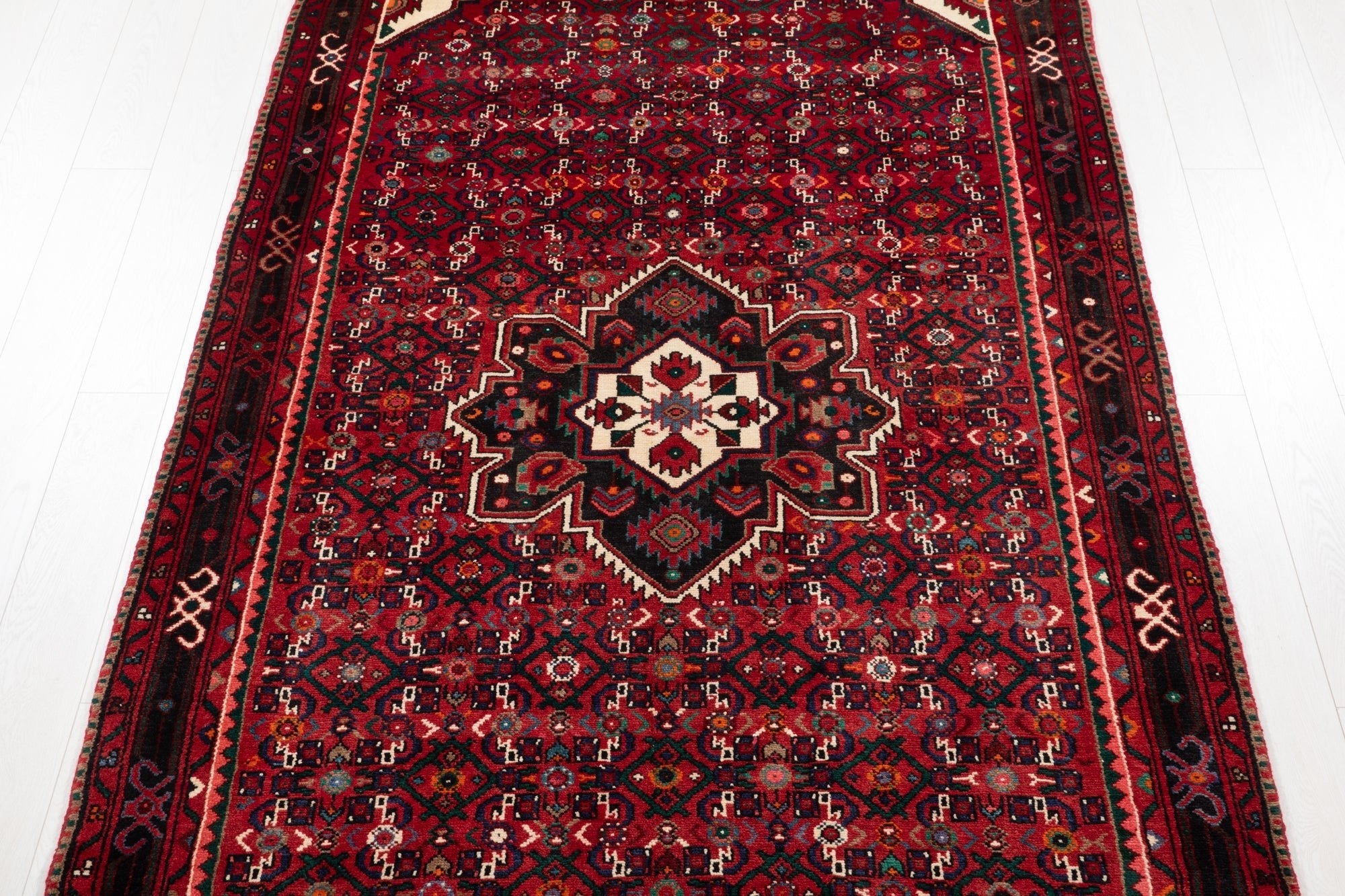 Hand-Knotted Vintage Wool Area Rug – 10' 10" x 5' 3" (331 × 161 cm) - Yasi & Fara