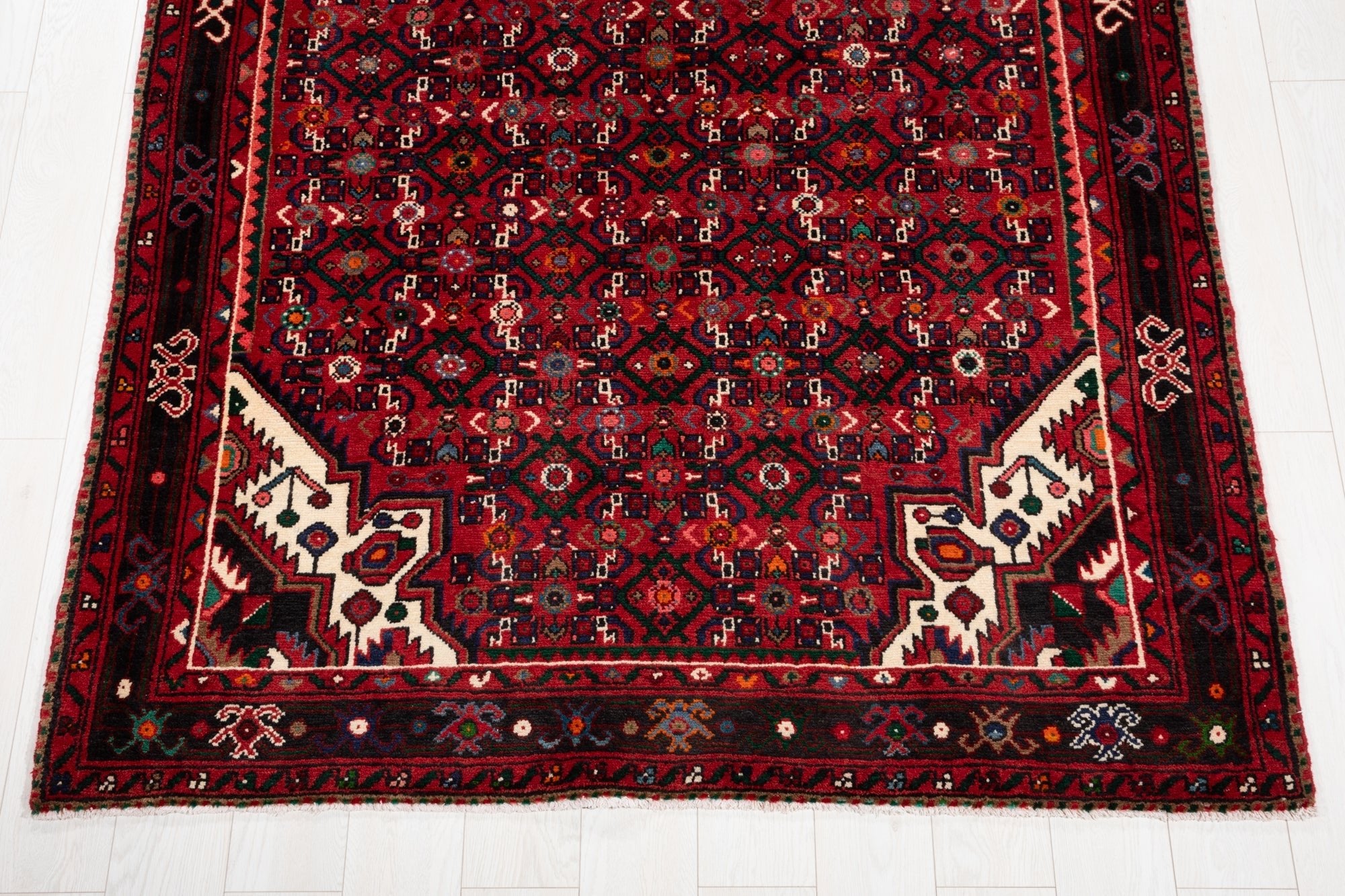 Hand-Knotted Vintage Wool Area Rug – 10' 10" x 5' 3" (331 × 161 cm) - Yasi & Fara