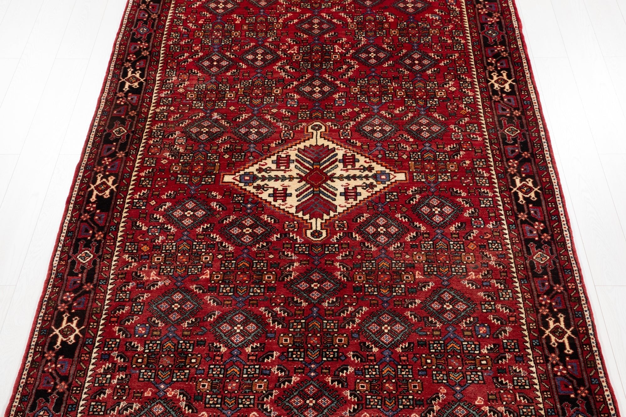 Hand-Knotted Vintage Wool Area Rug – 11' x 5' 10" (334 × 178 cm) - Yasi & Fara