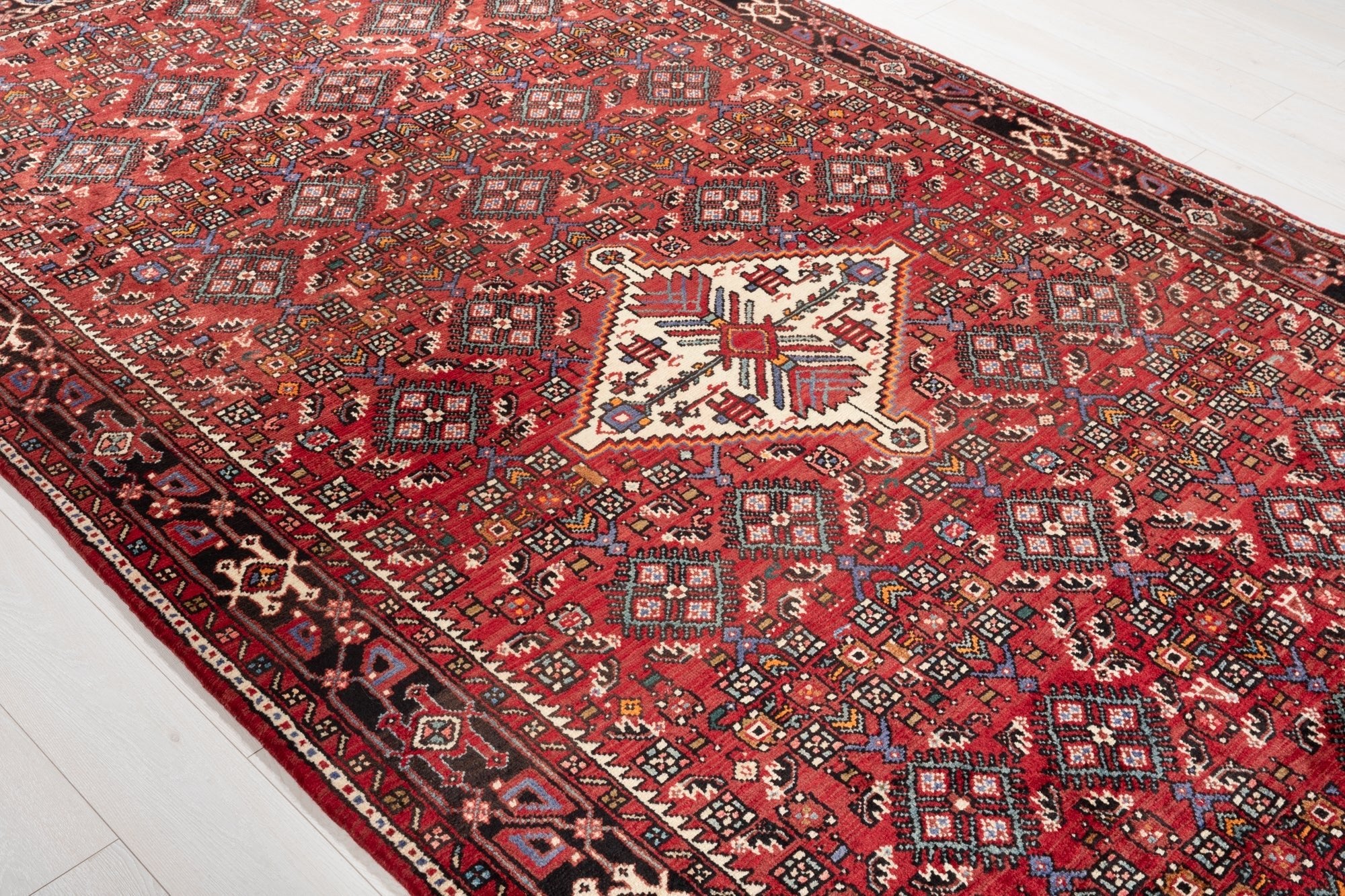 Hand-Knotted Vintage Wool Area Rug – 11' x 5' 10" (334 × 178 cm) - Yasi & Fara