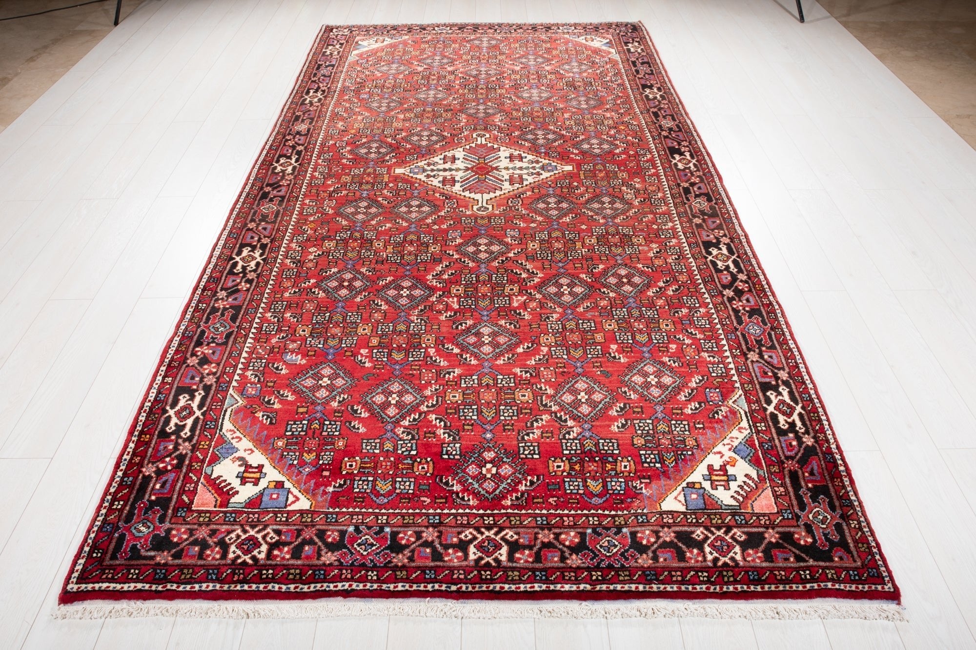 Hand-Knotted Vintage Wool Area Rug – 11' x 5' 10" (334 × 178 cm) - Yasi & Fara