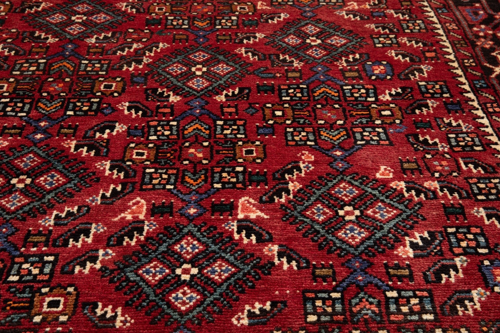 Hand-Knotted Vintage Wool Area Rug – 11' x 5' 10" (334 × 178 cm) - Yasi & Fara