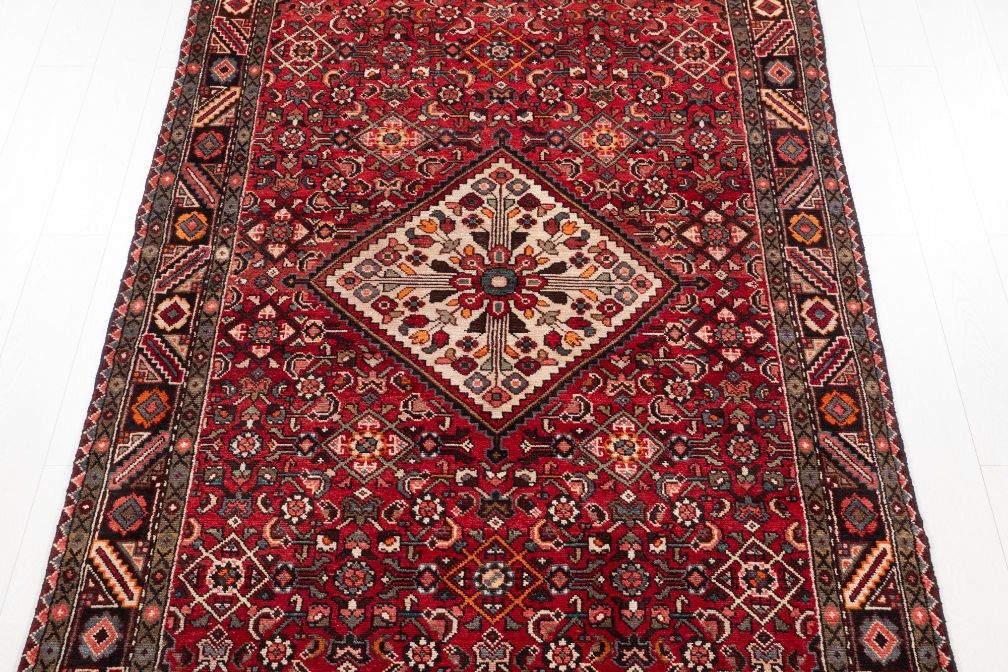 Hand-Knotted Vintage Wool Area Rug – 10' 8" x 5' 2" (325 × 157 cm) - Yasi & Fara