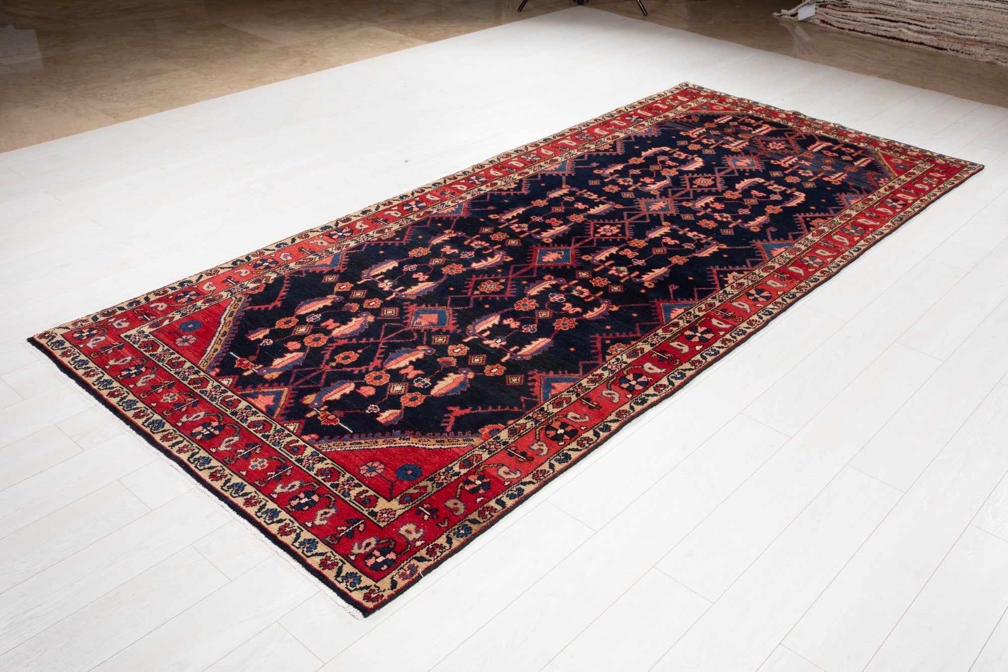 Hand-Knotted Vintage Wool Runner Rug – 10' 9" x 4' 8" (329 × 141 cm) - Yasi & Fara