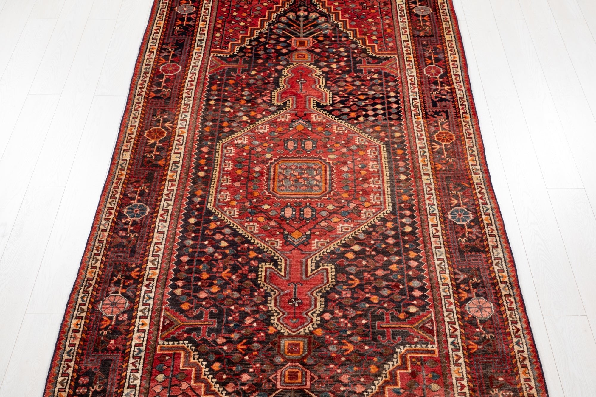 Hand-Knotted Vintage Wool Area Rug – 11' 8" x 5' 1" (355 × 154 cm - Yasi & Fara