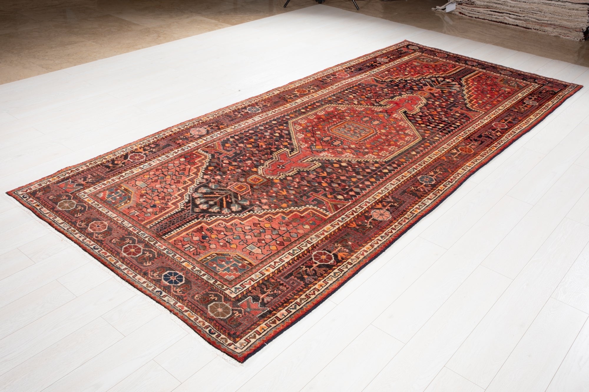 Hand-Knotted Vintage Wool Area Rug – 11' 8" x 5' 1" (355 × 154 cm - Yasi & Fara