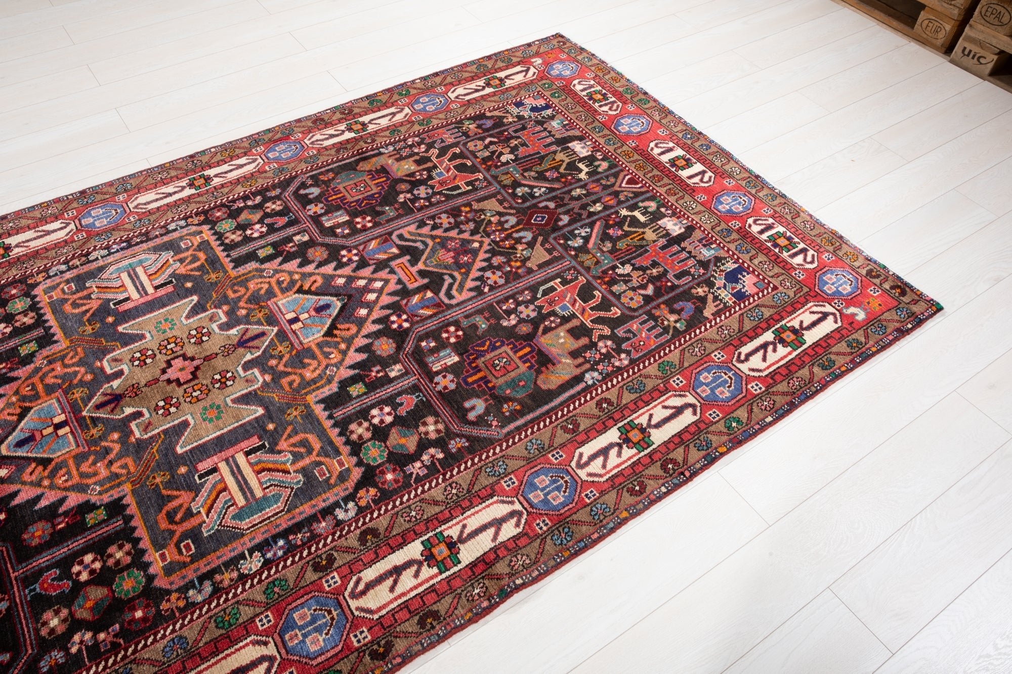 Hand-Knotted Vintage Wool Area Rug – 10' 2" x 5' (310 × 153 cm) - Yasi & Fara