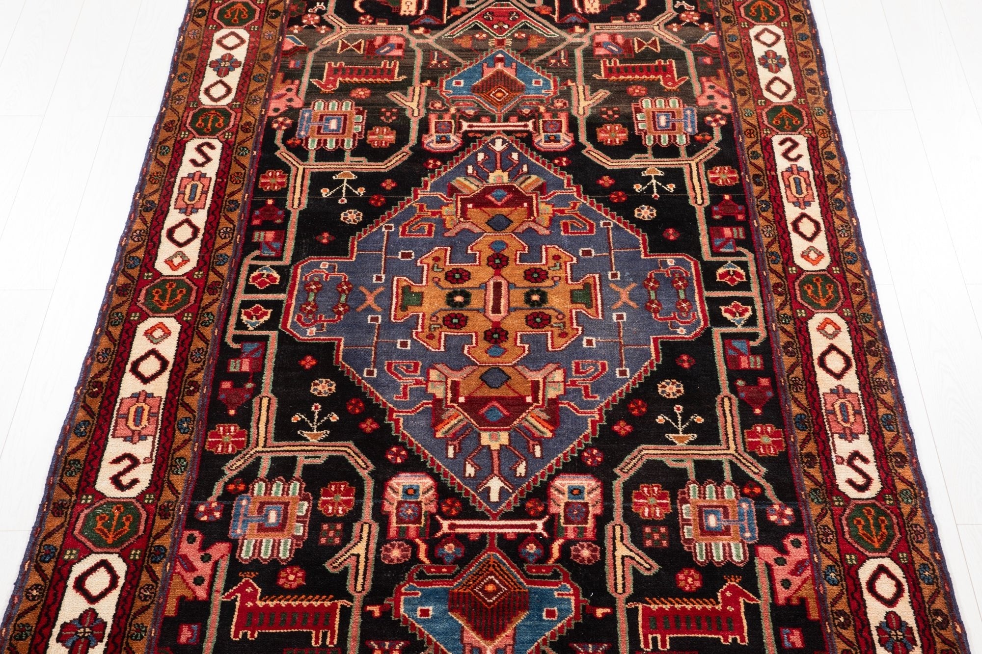 Hand-Knotted Vintage Wool Area Rug – 10' 4" x 5' 3" (315 × 160 cm) - Yasi & Fara