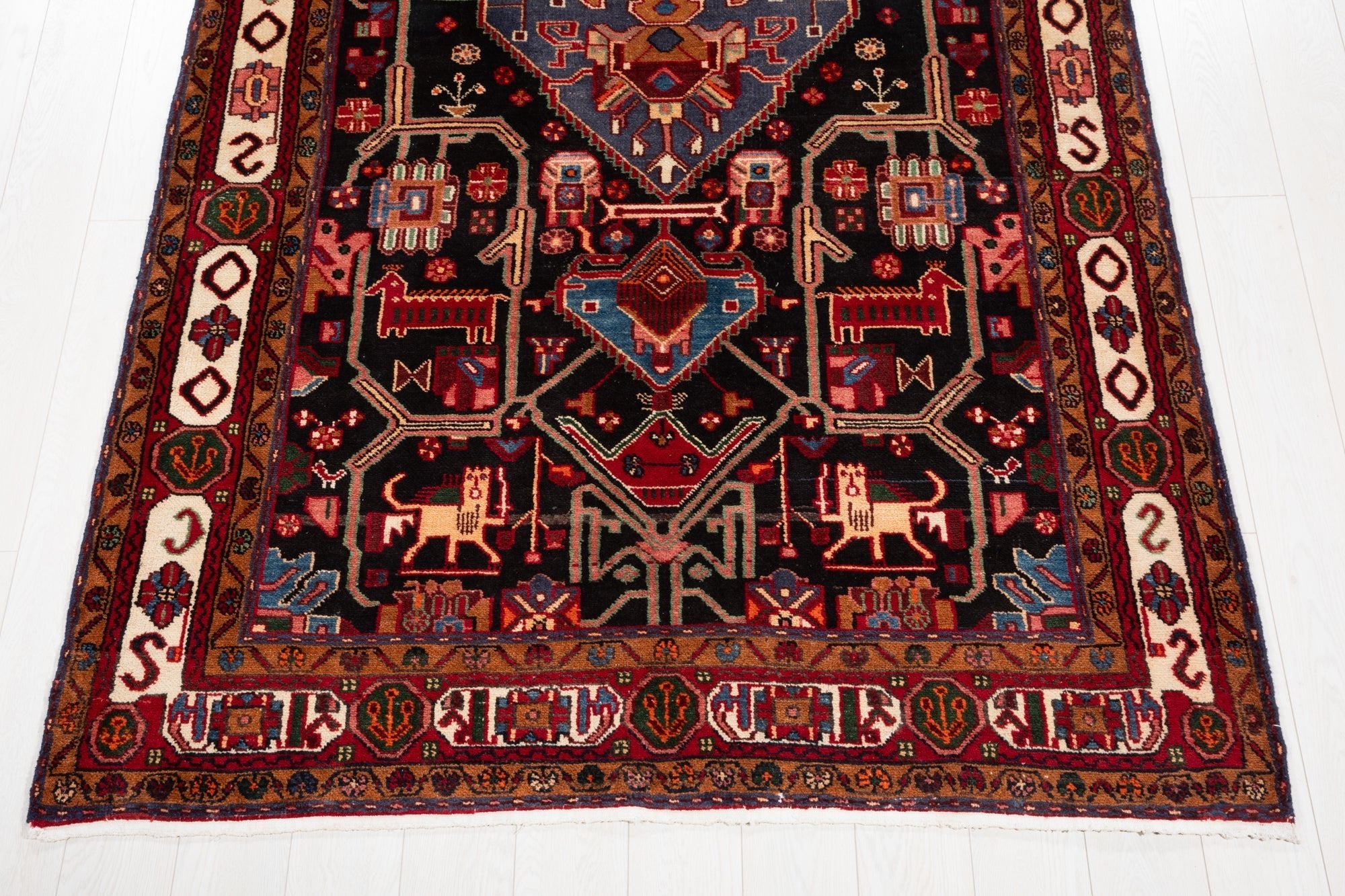 Hand-Knotted Vintage Wool Area Rug – 10' 4" x 5' 3" (315 × 160 cm) - Yasi & Fara