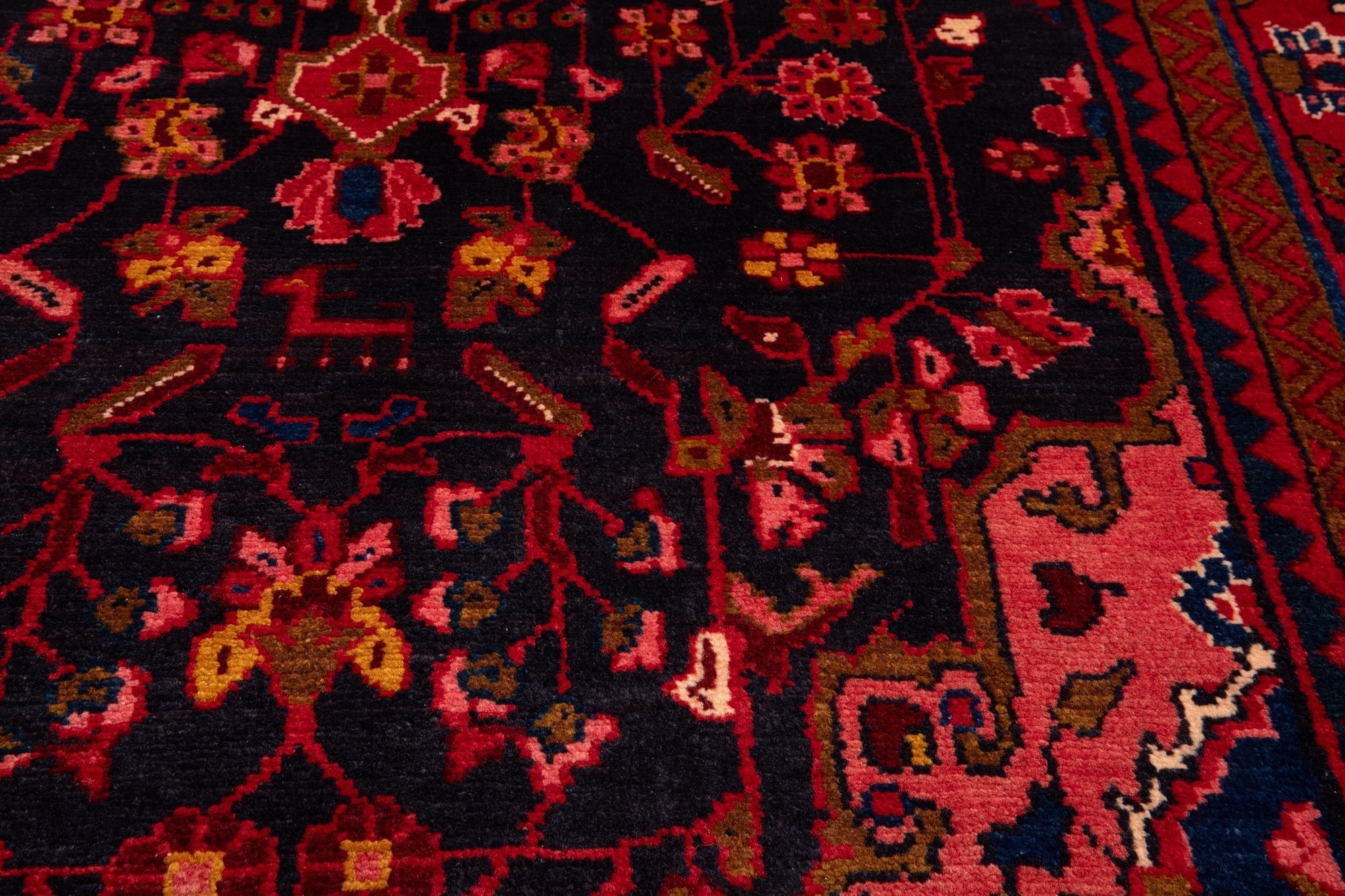 Hand-Knotted Vintage Wool Area Rug – 8' 2" x 4' 6" (249 × 138 cm) - Yasi & Fara