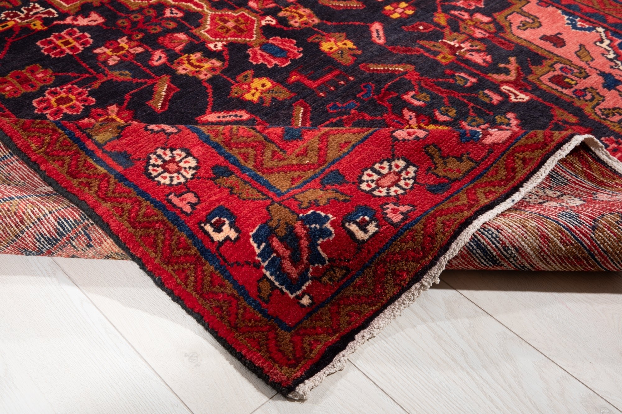 Hand-Knotted Vintage Wool Area Rug – 8' 2" x 4' 6" (249 × 138 cm) - Yasi & Fara