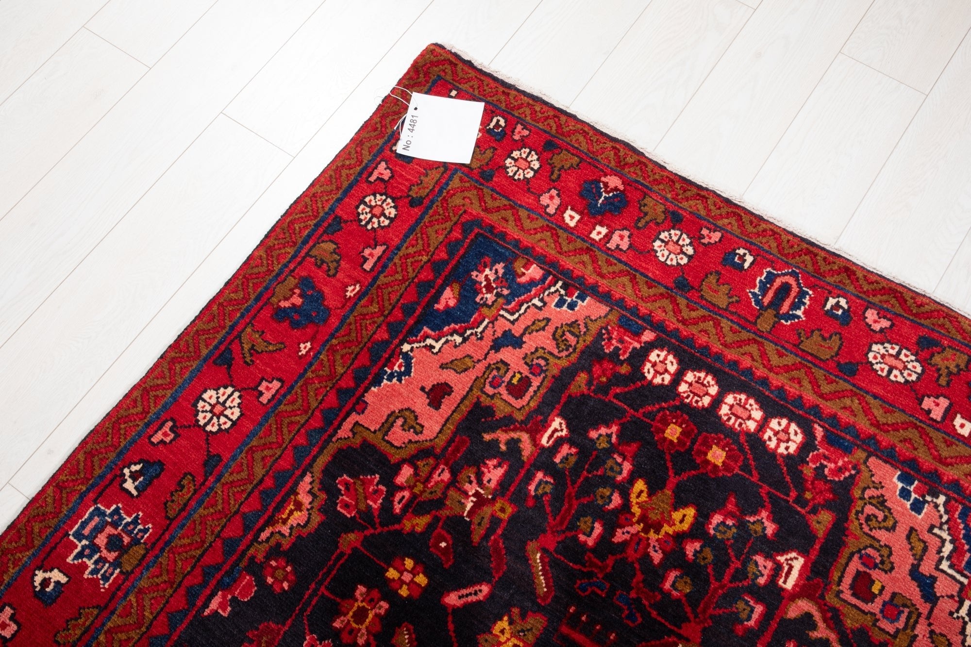 Hand-Knotted Vintage Wool Area Rug – 8' 2" x 4' 6" (249 × 138 cm) - Yasi & Fara