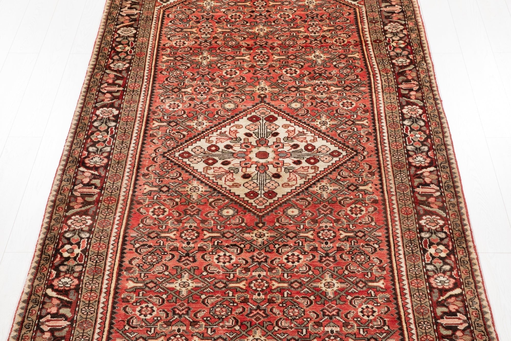 Hand-Knotted Vintage Wool Area Rug – 10' 3" x 5' 5" (312 × 164 cm) - Yasi & Fara