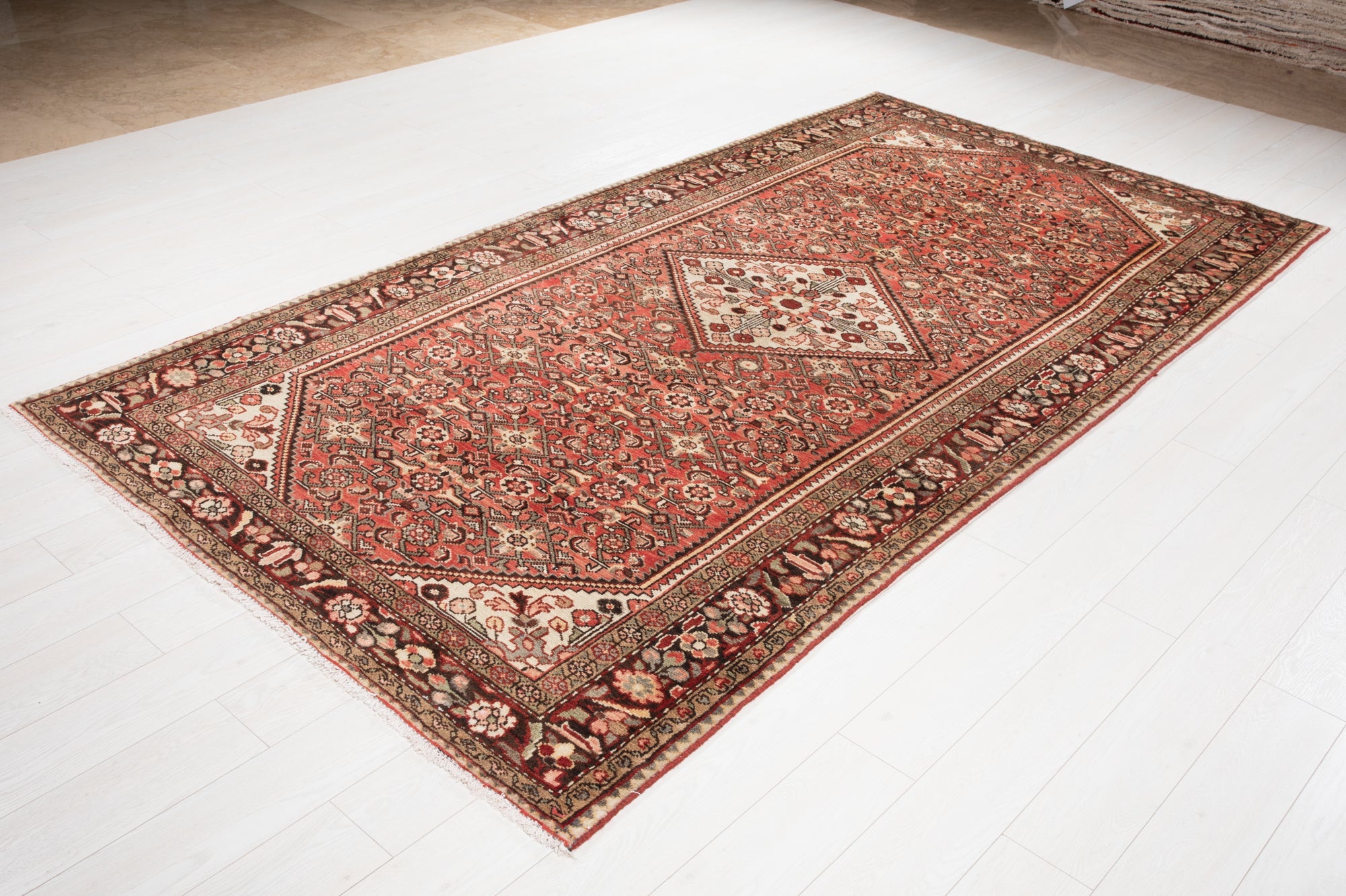 Hand-Knotted Vintage Wool Area Rug – 10' 3" x 5' 5" (312 × 164 cm) - Yasi & Fara