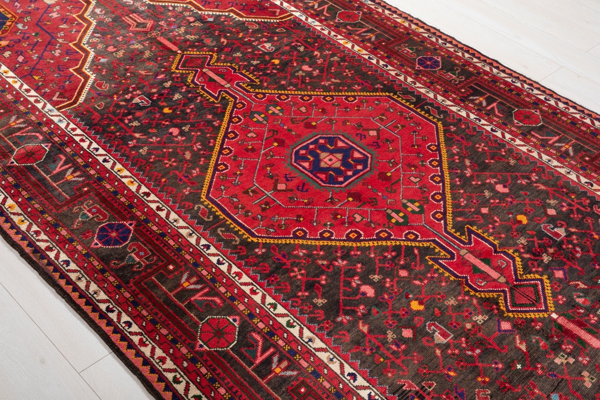 Hand-Knotted Vintage Wool Area Rug – 10' 6" x 5' 5" (320 × 164 cm) - Yasi & Fara