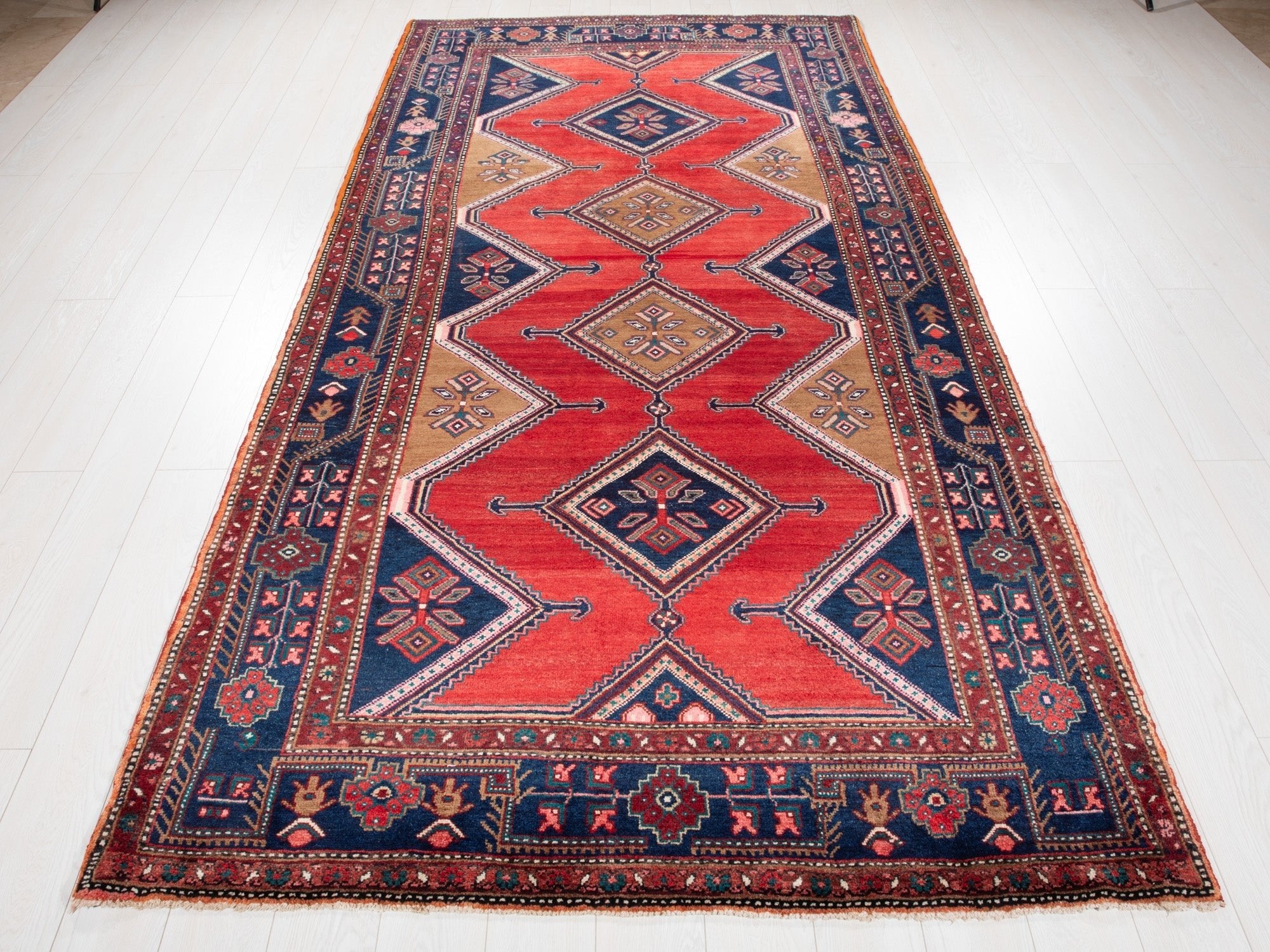 Hand-Knotted Vintage Wool Area Rug – 10' 5" x 5' 3" (317 x 159 cm) - Yasi & Fara