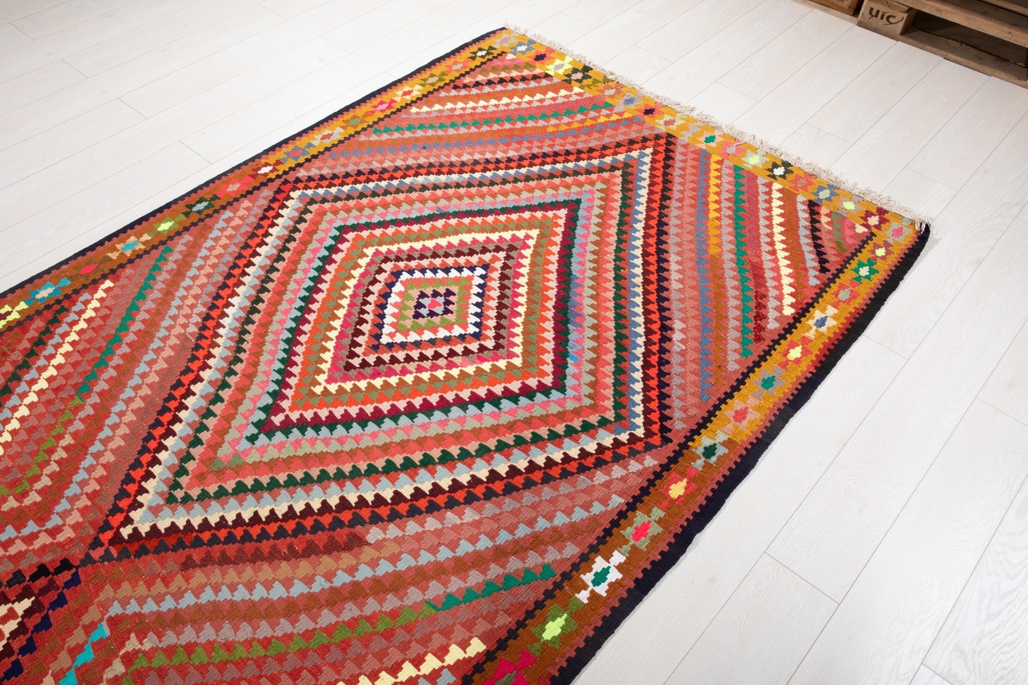 Handwoven Vintage Wool Kilim Rug – 11' x 4' 9" (335 x 144 cm) - Yasi & Fara