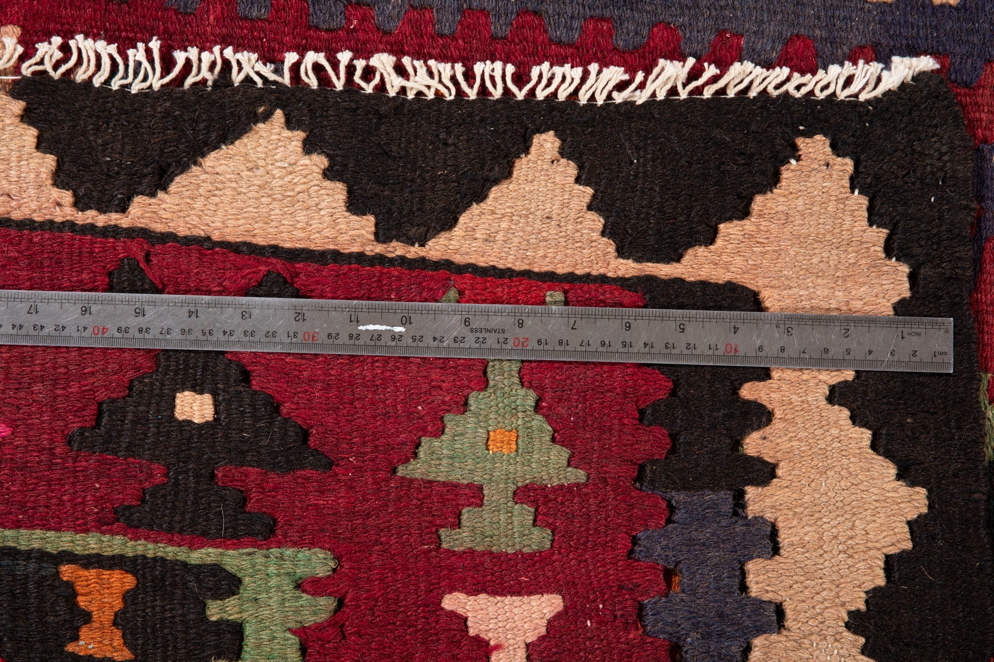 Handwoven Vintage Wool Kilim Rug – 11' 5" x 4' 9" (349 x 146 cm) - Yasi & Fara