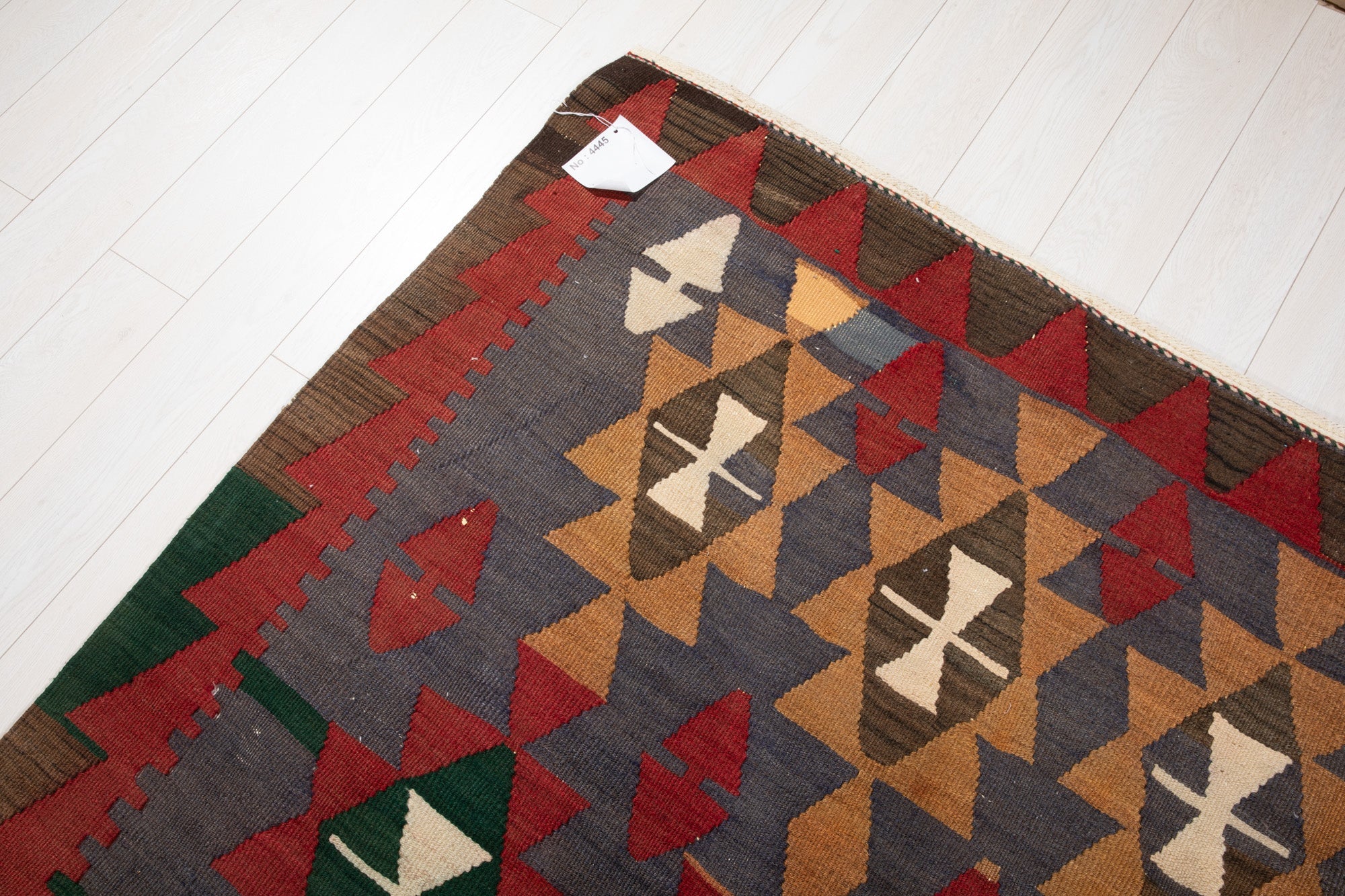 Handwoven Vintage Wool Kilim Rug – 11' 9" x 4' 9" (357 x 145 cm) - Yasi & Fara