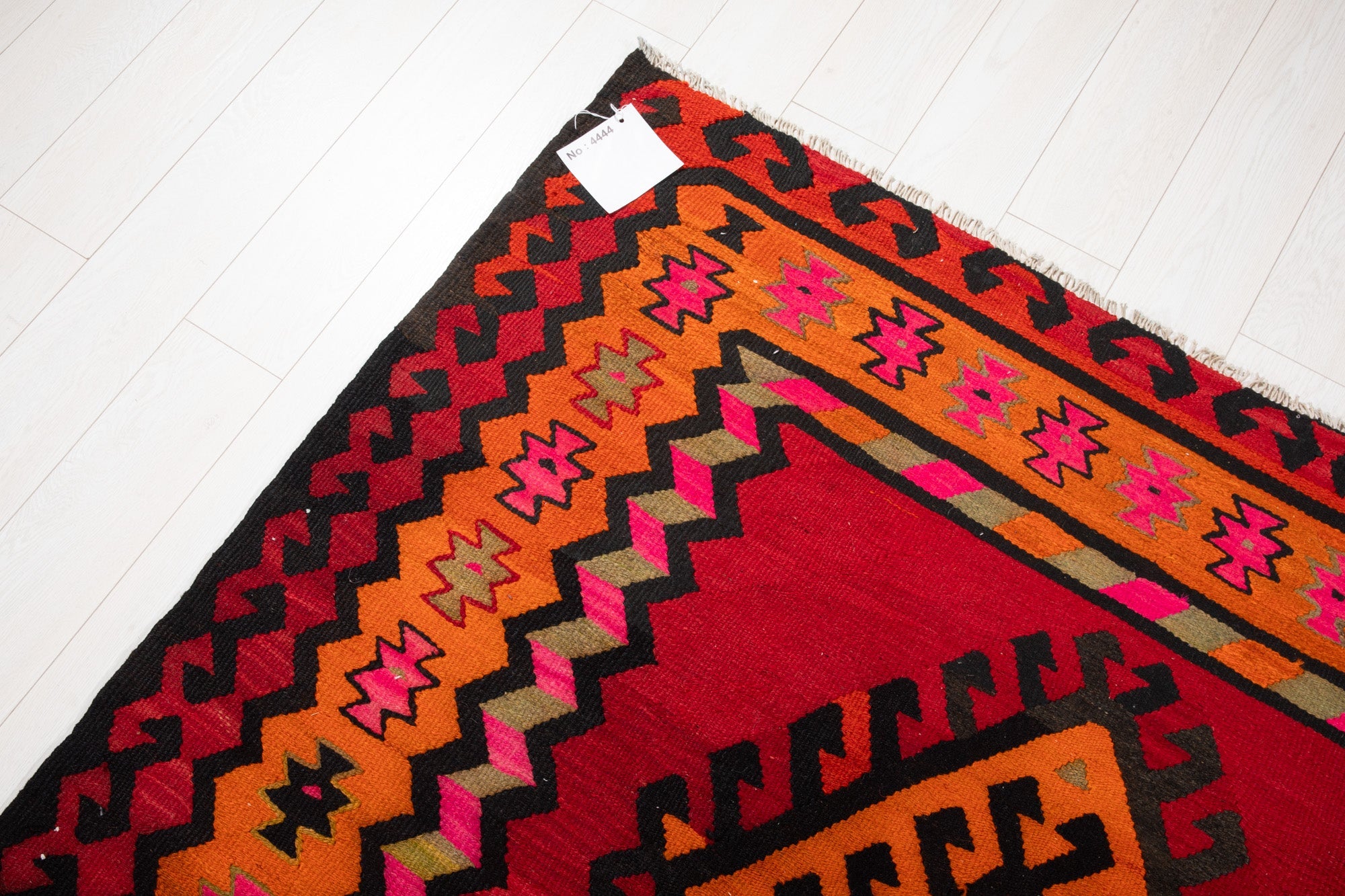 Handwoven Vintage Wool Kilim Rug – 12' 7" x 5' 6" (383 x 168 cm) - Yasi & Fara