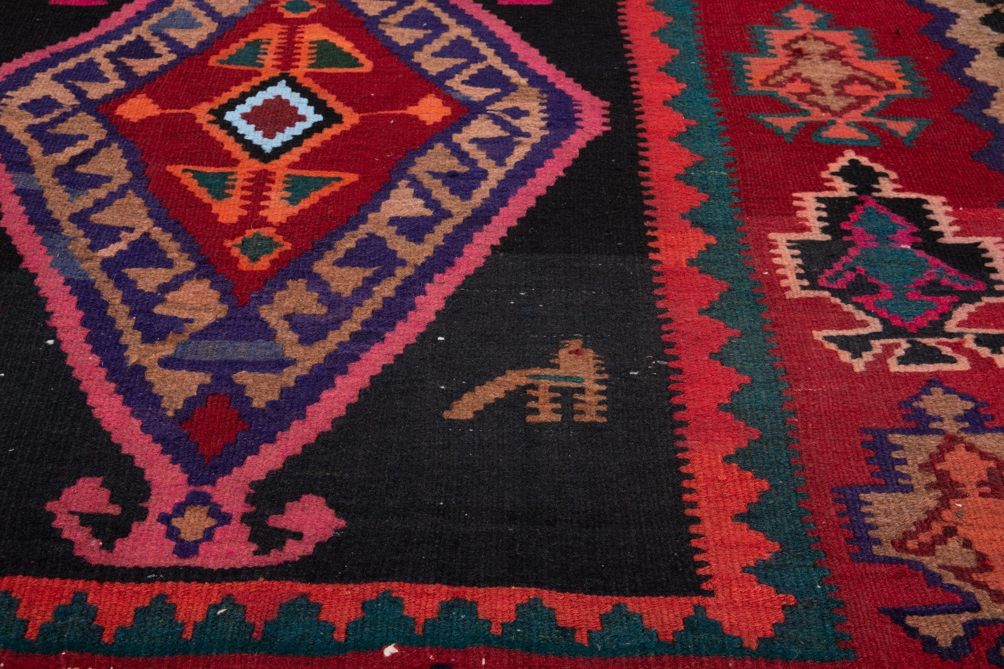 Handwoven Vintage Wool Kilim Rug – 11' 3" x 5' 1" (343 × 154 cm) - Yasi & Fara