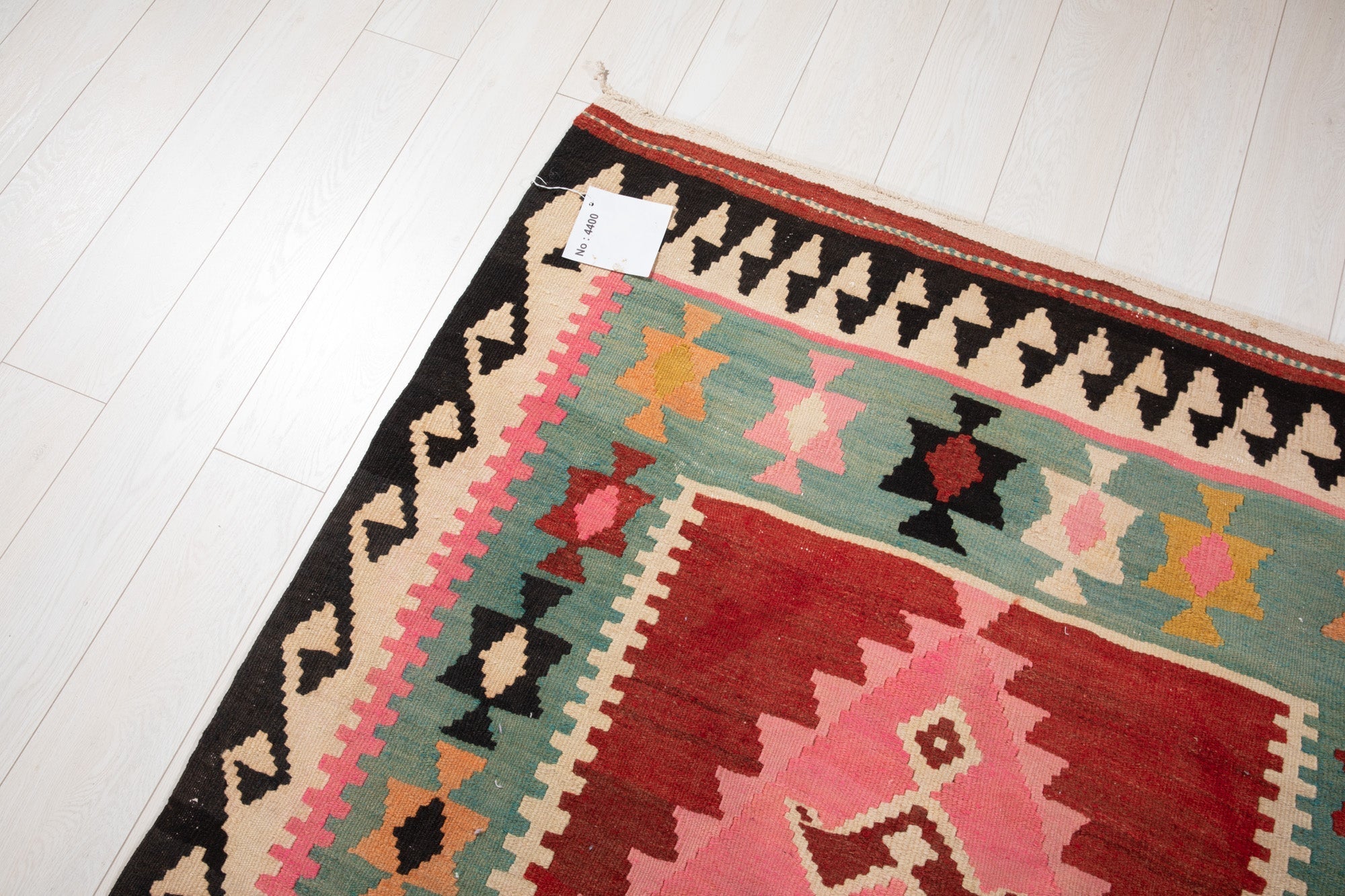 Handwoven Vintage Wool Kilim Rug – 13' 3" x 4' 10" (405 × 146 cm) - Yasi & Fara