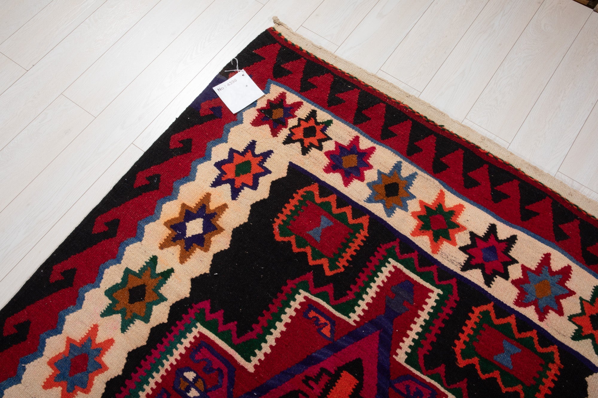 Handwoven Vintage Wool Kilim Rug – 13' 5" x 5' 2" (409 × 158 cm) - Yasi & Fara