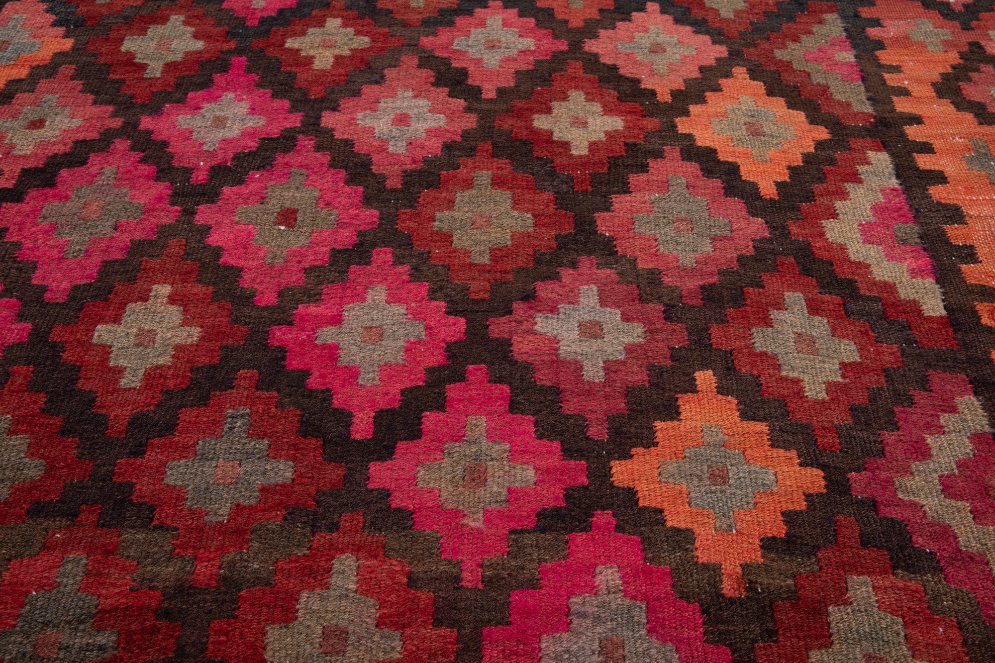 Handwoven Vintage Wool Kilim Runner Rug – 16' 5" x 5' 6" (501 × 168 cm) - Yasi & Fara