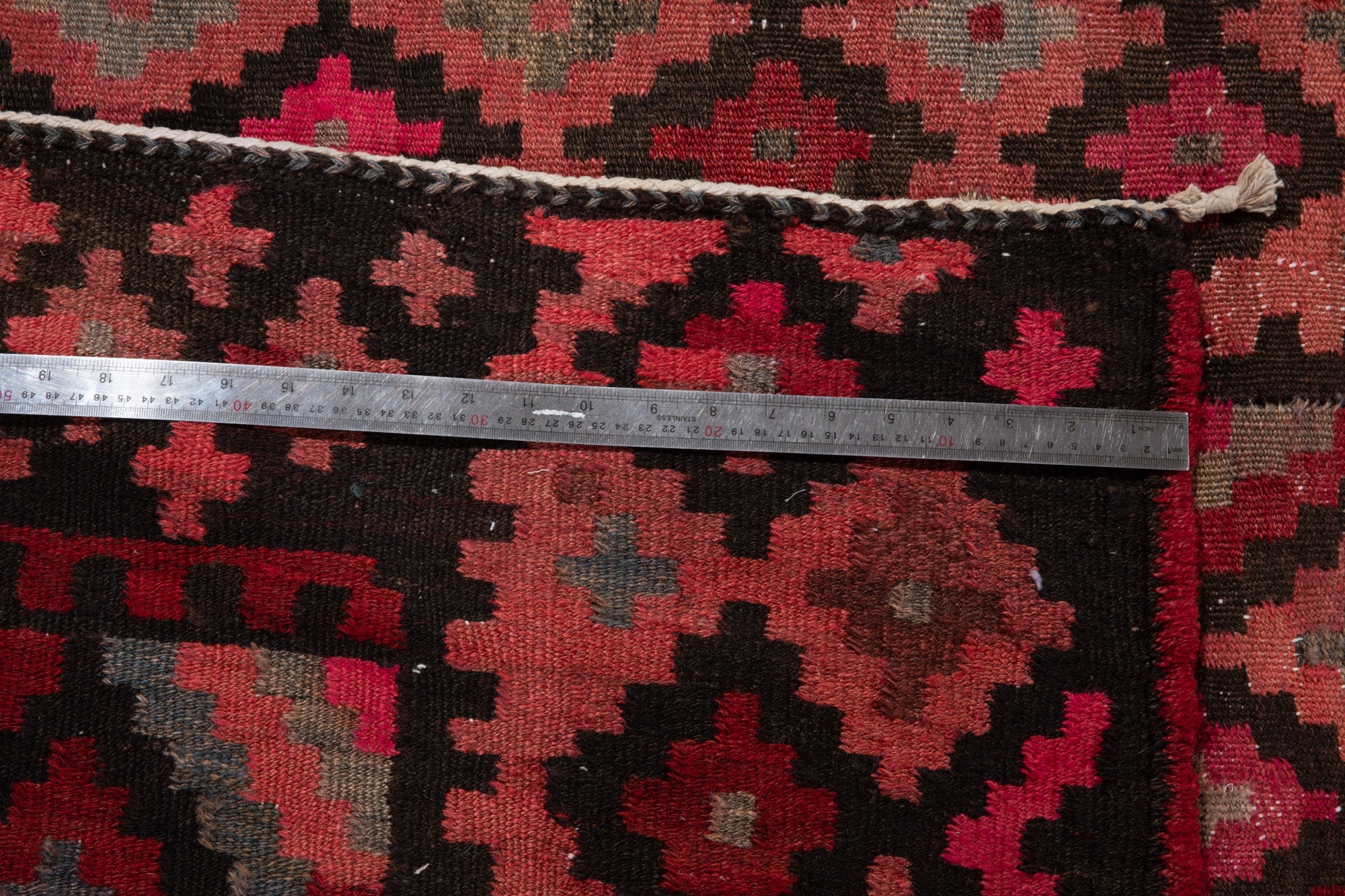 Handwoven Vintage Wool Kilim Runner Rug – 16' 5" x 5' 6" (501 × 168 cm) - Yasi & Fara
