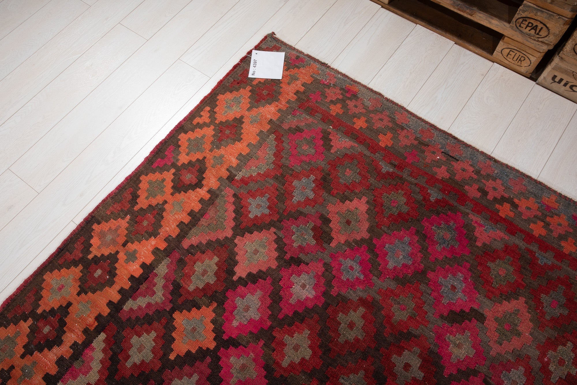 Handwoven Vintage Wool Kilim Runner Rug – 16' 5" x 5' 6" (501 × 168 cm) - Yasi & Fara
