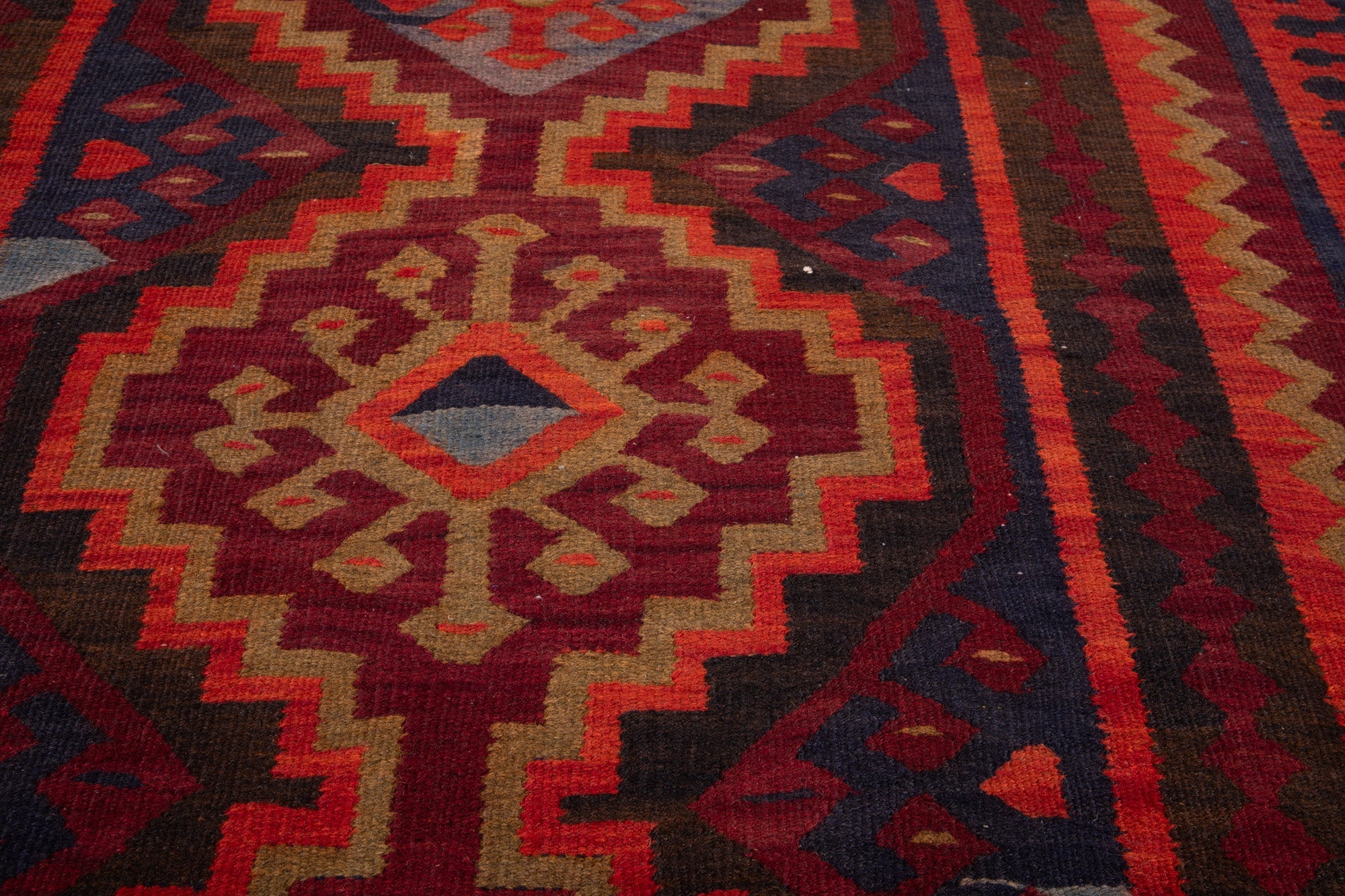 Handwoven Vintage Wool Kilim Runner Rug – 14' 7" x 4' 11" (445 × 150 cm) - Yasi & Fara