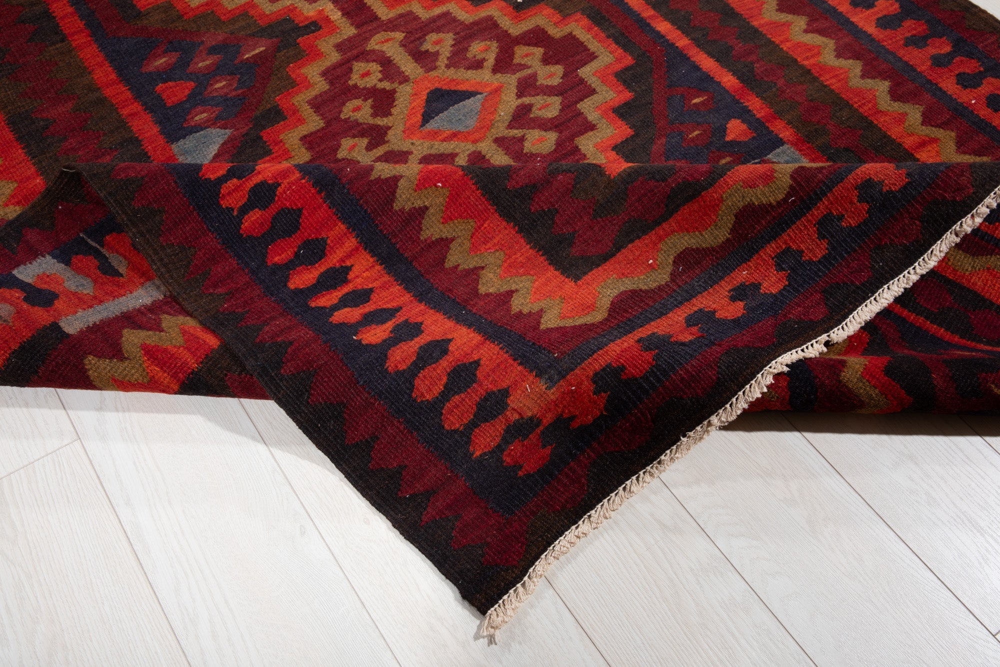 Handwoven Vintage Wool Kilim Runner Rug – 14' 7" x 4' 11" (445 × 150 cm) - Yasi & Fara