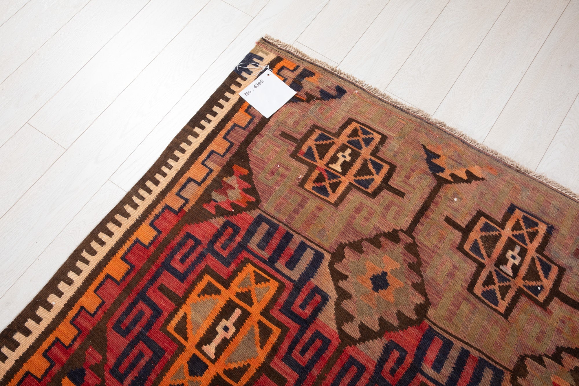Handwoven Vintage Wool Kilim Runner Rug – 11' 4" x 4' 2" (346 × 126 cm) - Yasi & Fara